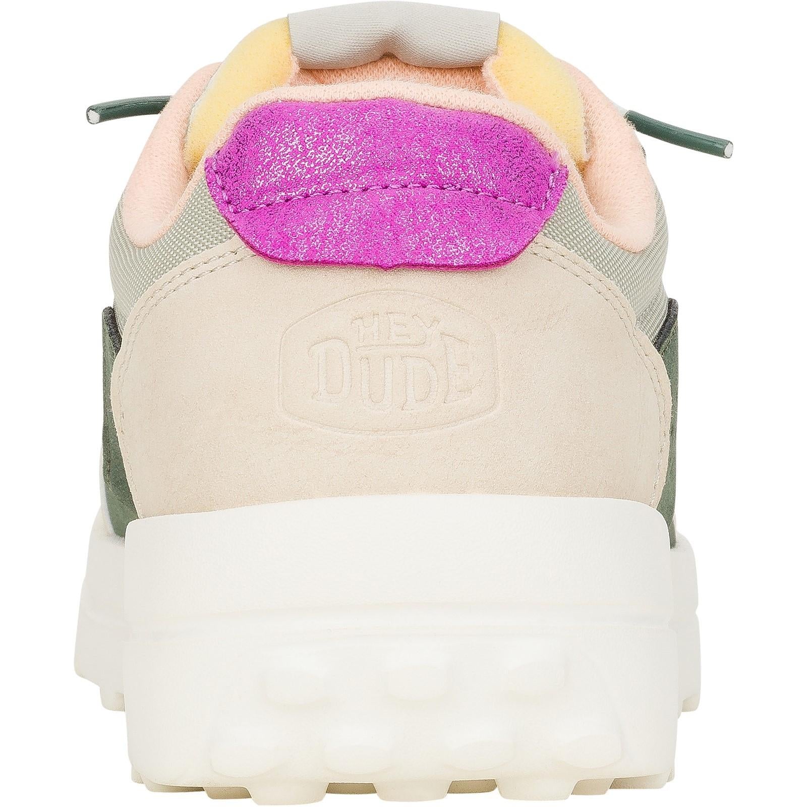 HEYDUDE Womens Hayden Colorblock Trainers Dusty Olive/Multi - Image 5