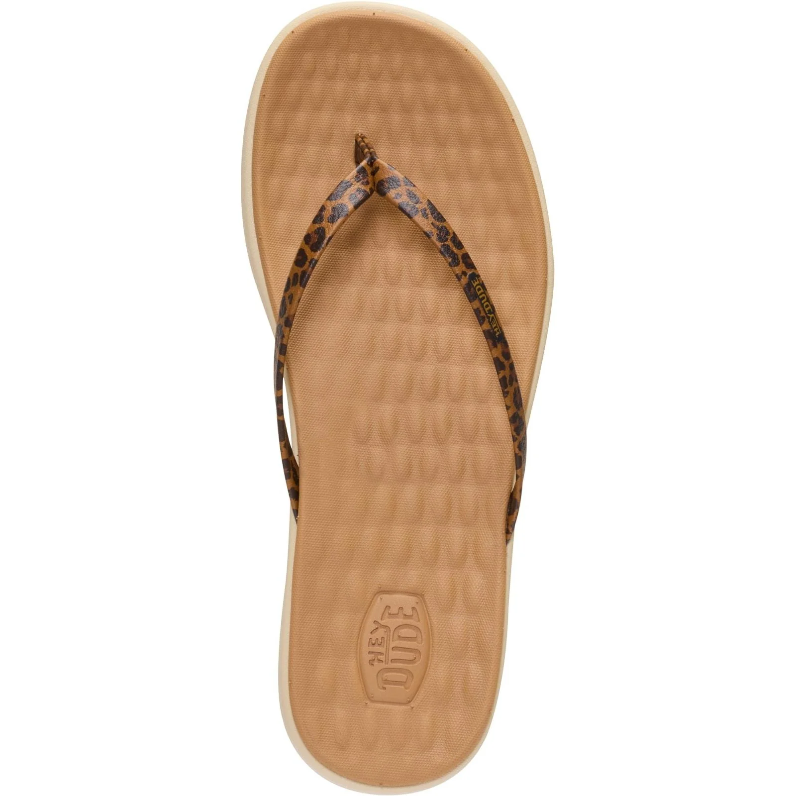 HEYDUDE Womens Maui Breeze Flip Tan Leopard - Image 3