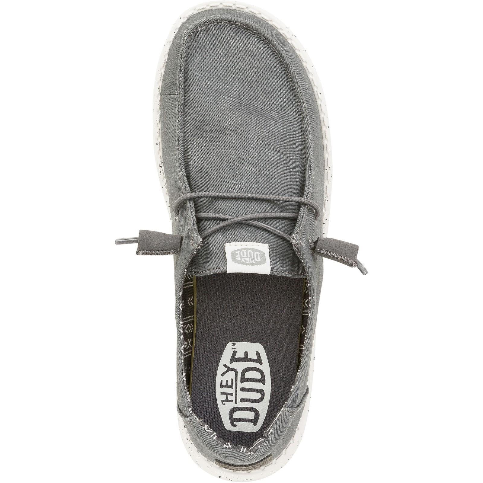 HEYDUDE Womens Wendy Canvas Shoe Dark Grey - Image 4