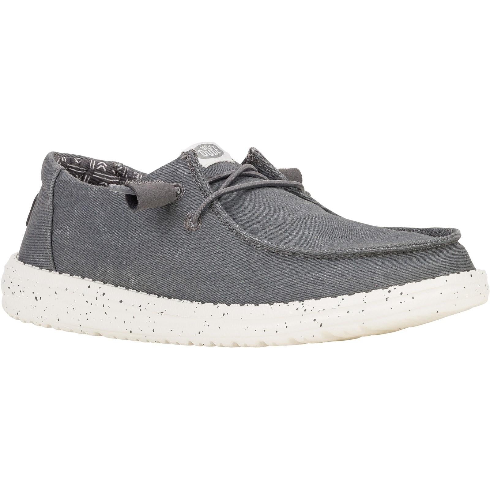 HEYDUDE Womens Wendy Canvas Shoe Dark Grey - Image 6