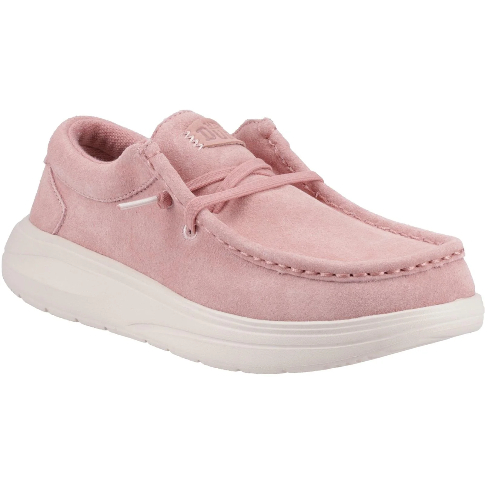 HEYDUDE Womens Wendy COMF Suede Shoes Rose Pink/Whisper Pink - Image 5