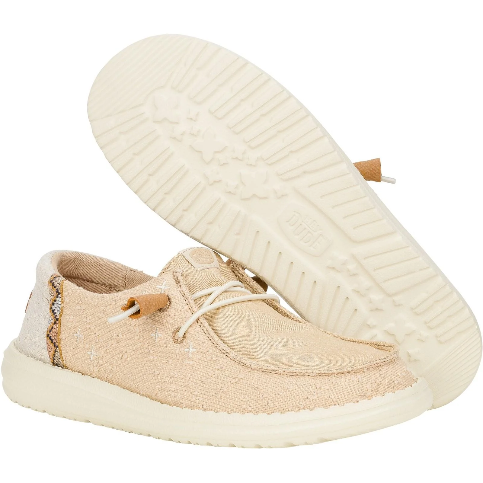 HEYDUDE Womens Wendy Crafted Boho Shoes Tan - Image 3