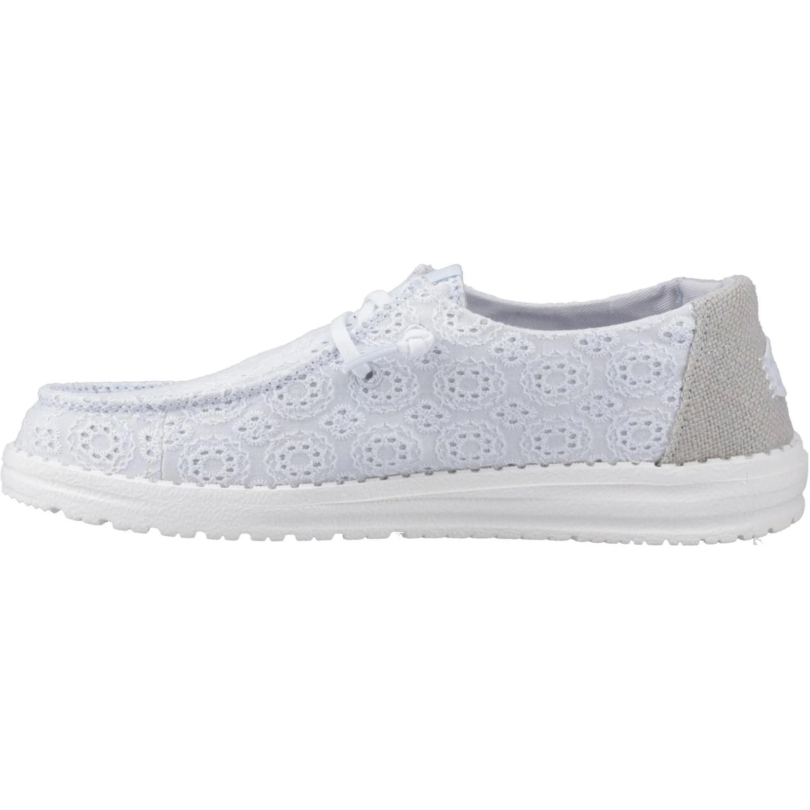 HEYDUDE Womens Wendy Eyelet Lace Shoes Ancient Blue - Image 2