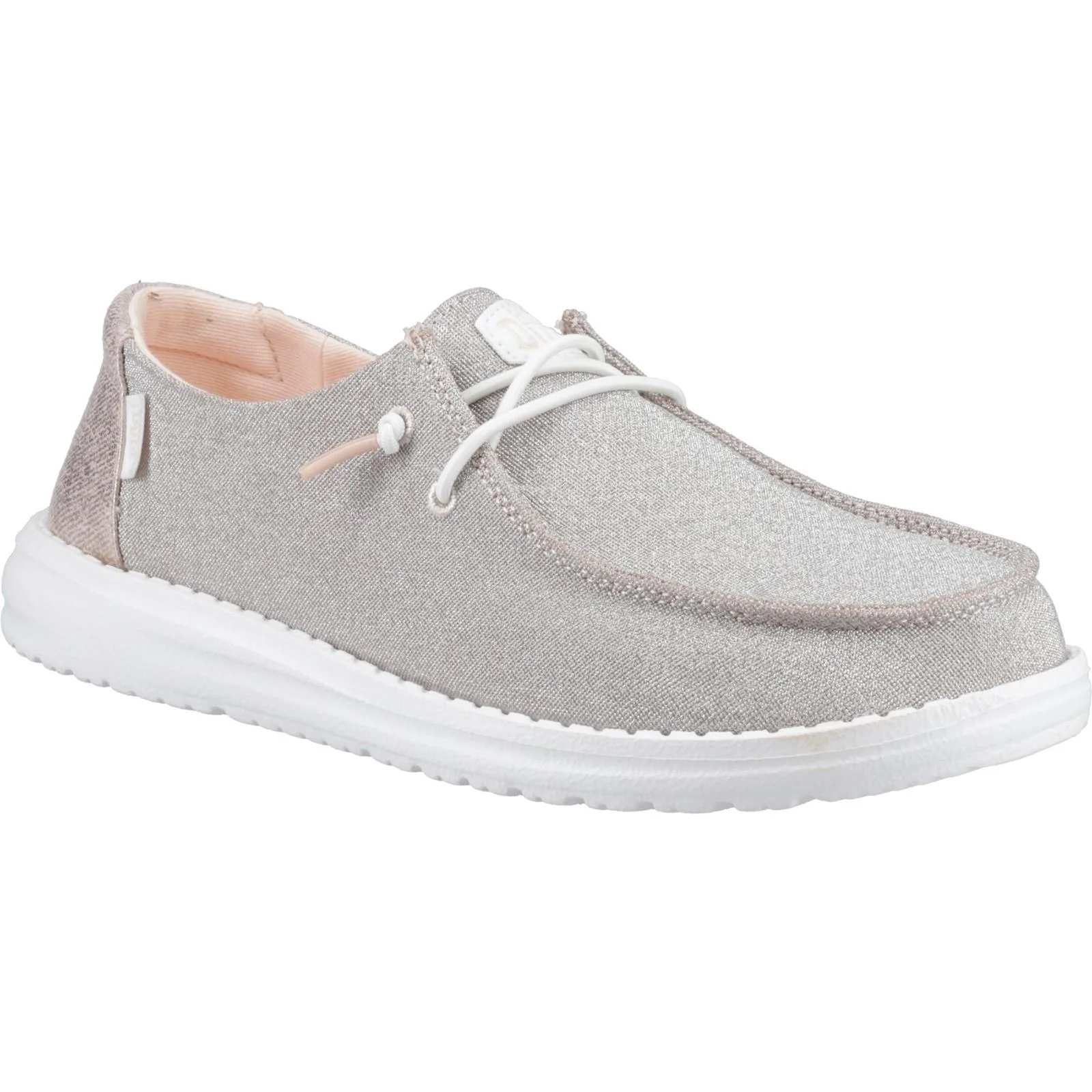HEYDUDE Womens Wendy Metallic Sparkle Shoe Rose Gold - Image 5