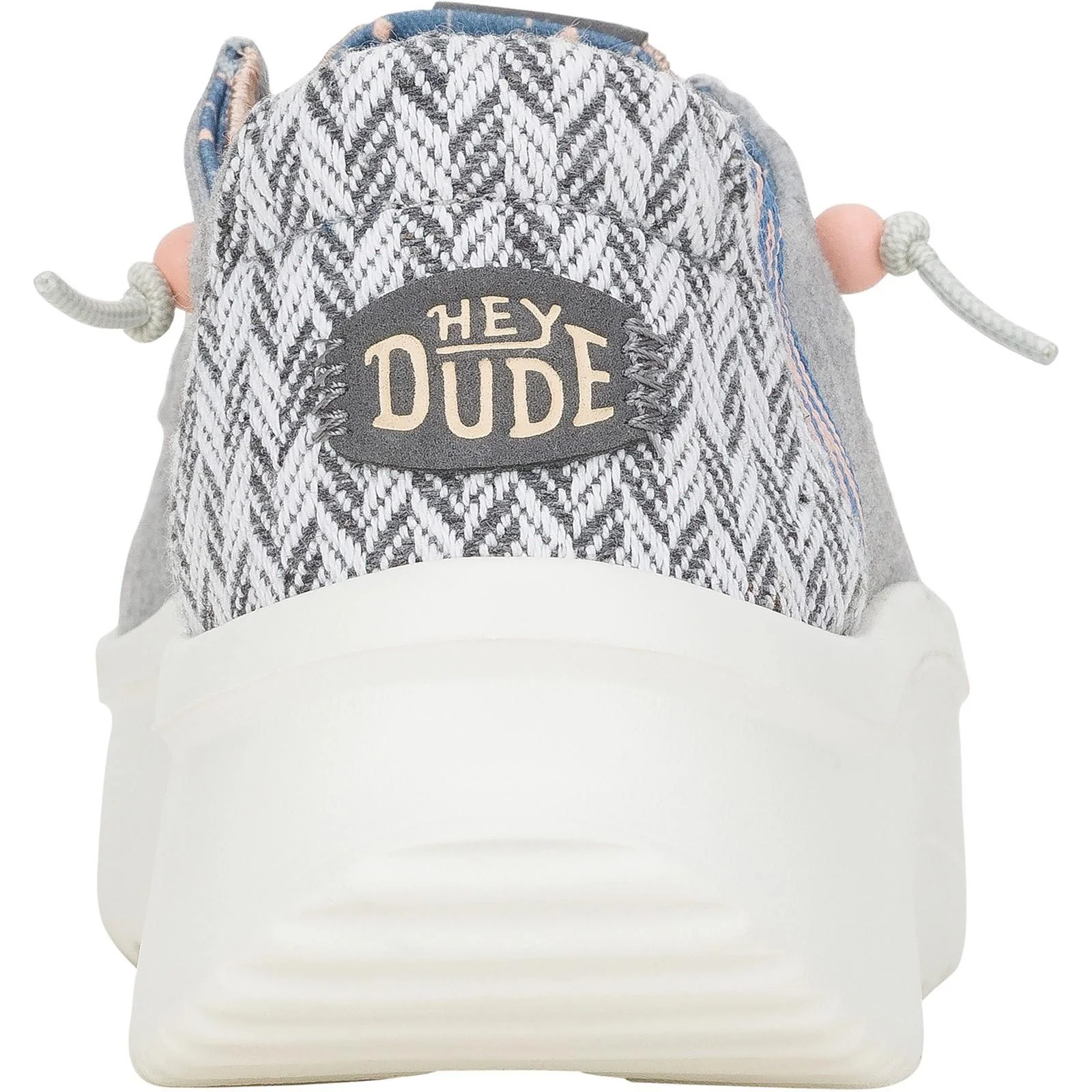 HEYDUDE Womens Wendy Peak Chambray Woven Shoes Grey - Image 5