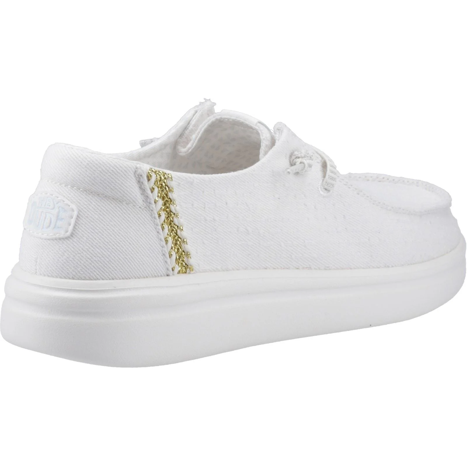 HEYDUDE Womens Wendy Rise Perf Canvas Shoes White - Image 4