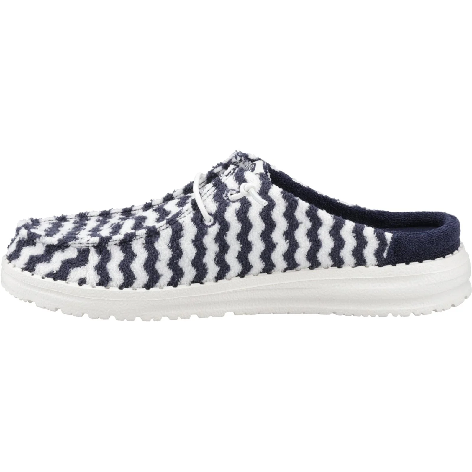HEYDUDE Womens Wendy Slip Terry Stripe Mule Navy Blazer/Egret - Image 2