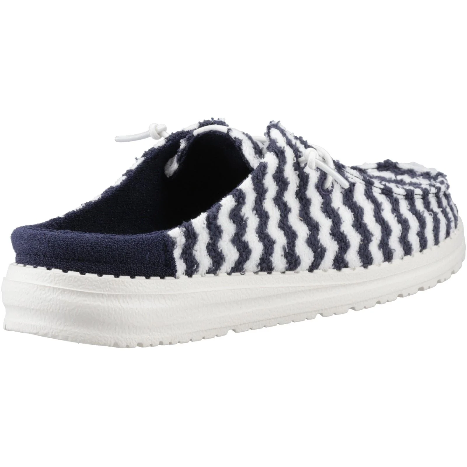 HEYDUDE Womens Wendy Slip Terry Stripe Mule Navy Blazer/Egret - Image 4