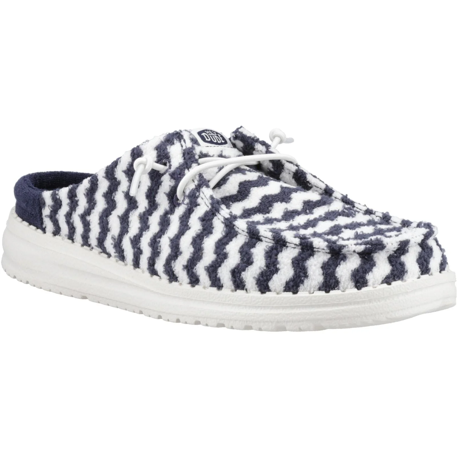 HEYDUDE Womens Wendy Slip Terry Stripe Mule Navy Blazer/Egret - Image 5