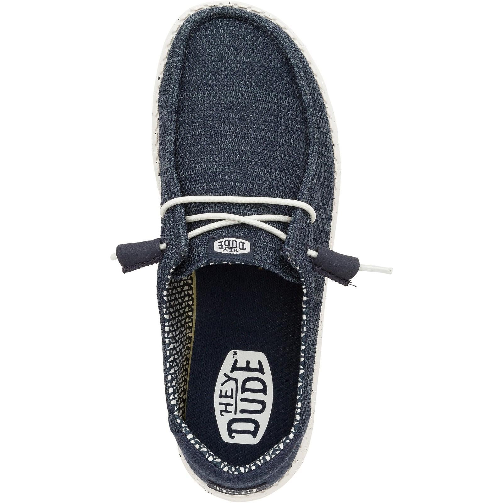 HEYDUDE Womens Wendy Stretch Mesh Shoes Navy - Image 4