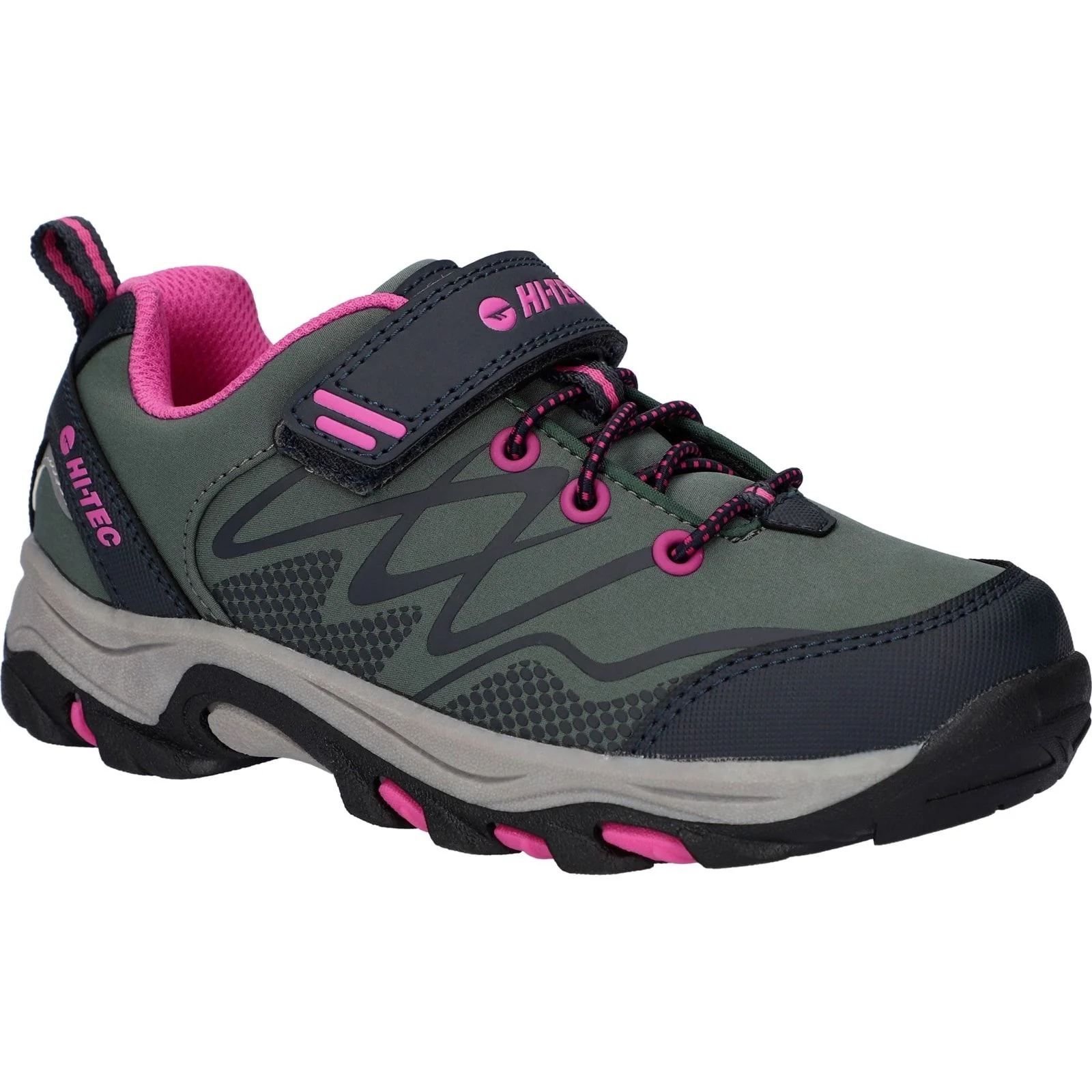 Hi-Tec Junior Girls Blackout Low Boots Dark Forest/India Ink/Pink - Image 6