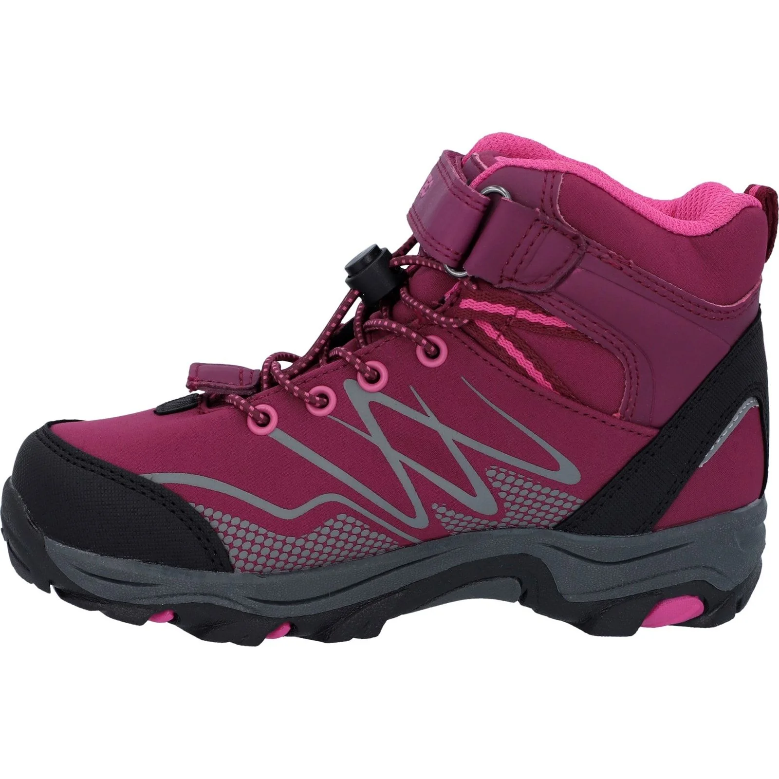 Hi-Tec Junior Girls Blackout Mid Boots Dark Rose/Fuchsia - Image 2