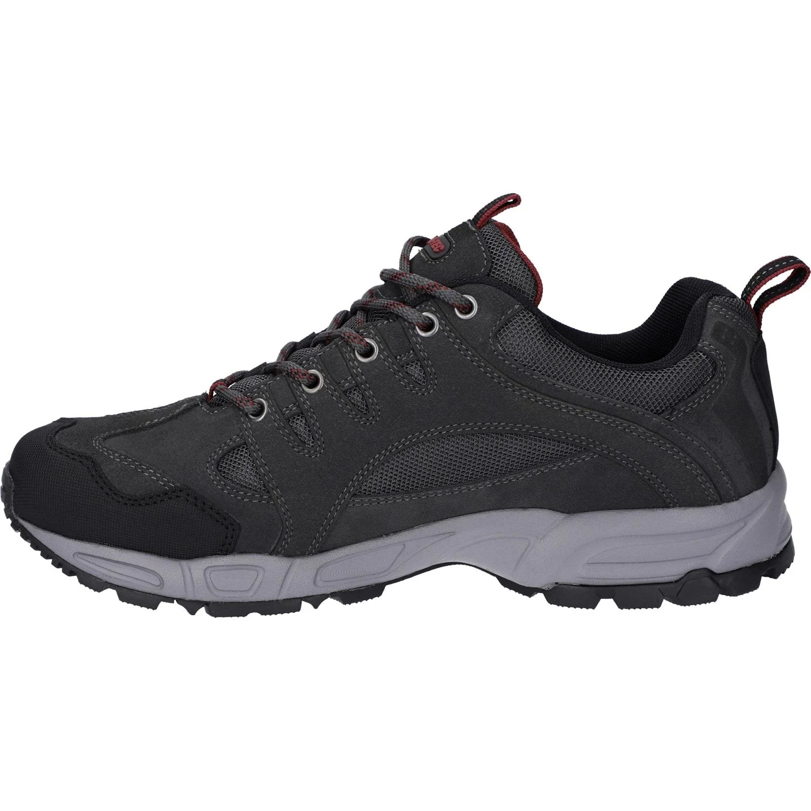 Hi-Tec Mens Auckland Lite Shoes Graphite Grey/Dark Red - Image 2