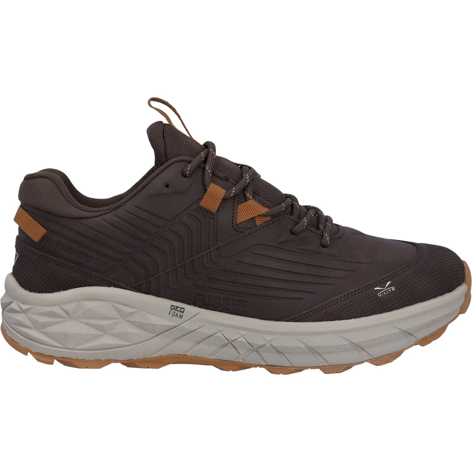 Hi-Tec Mens Fuse Trek Hiking Shoes Chocolate Brown/Timber Wolf