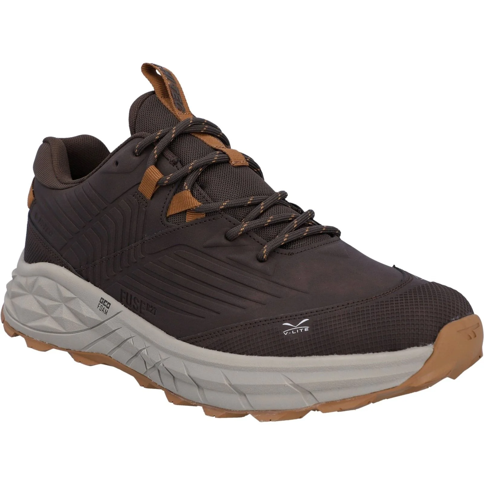 Hi-Tec Mens Fuse Trek Hiking Shoes Chocolate Brown/Timber Wolf - Image 6