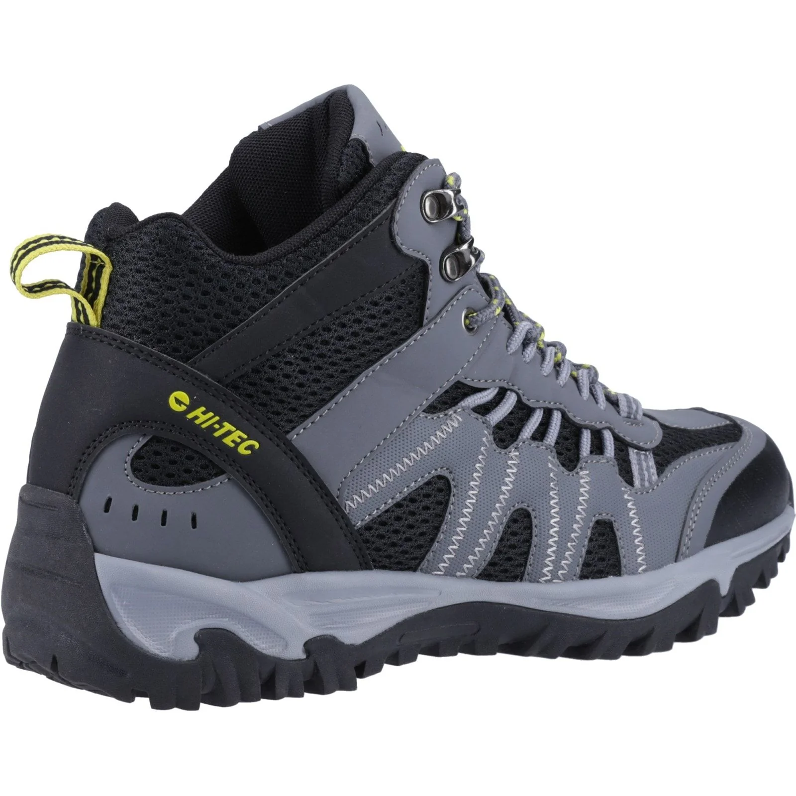 Hi-Tec Mens Jaguar Mid Boots Graphite/Black/Citron - Image 4