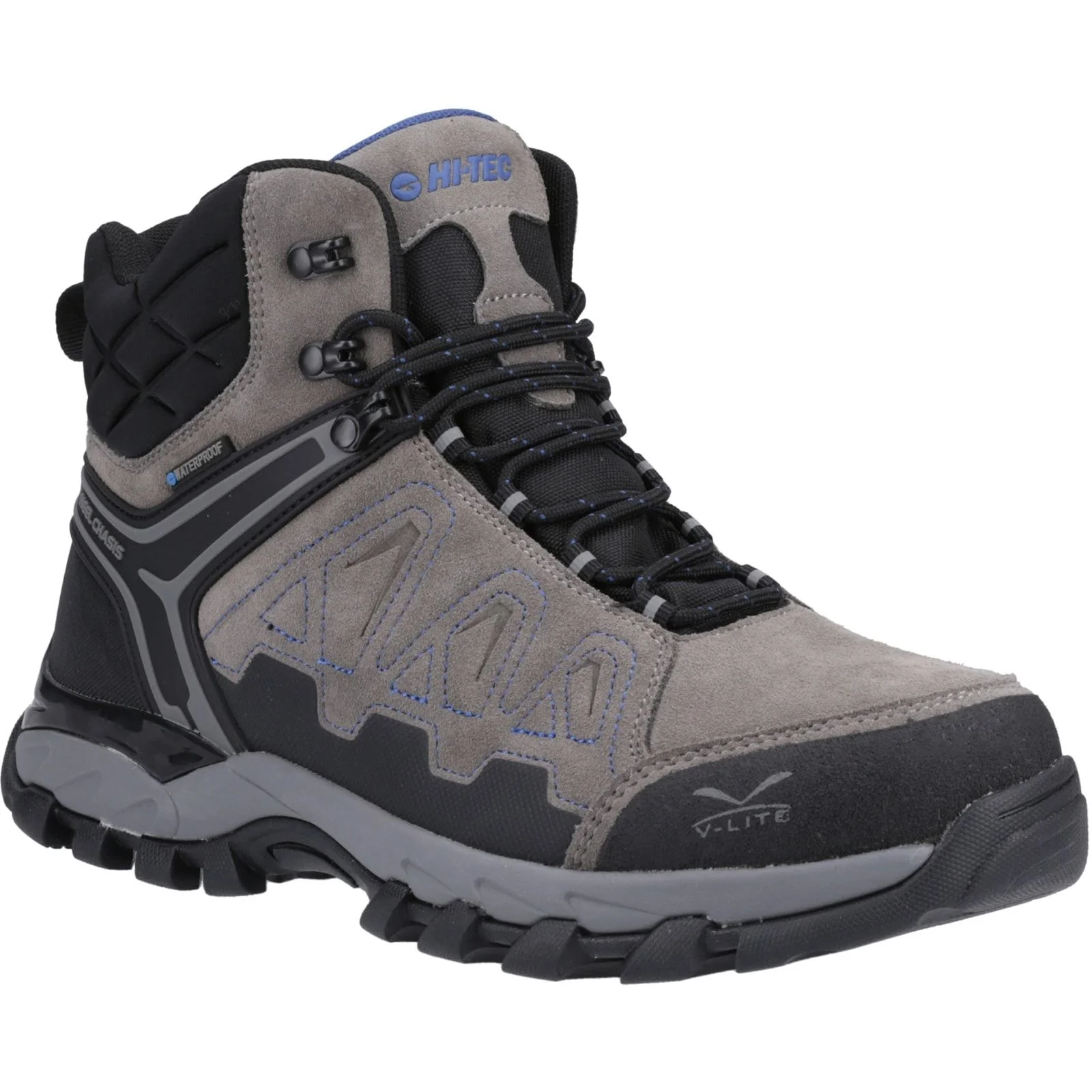 Hi-Tec Mens V-Lite Explorer WP Hiking Boots Charcoal/Grey/Dark Blue - Image 5