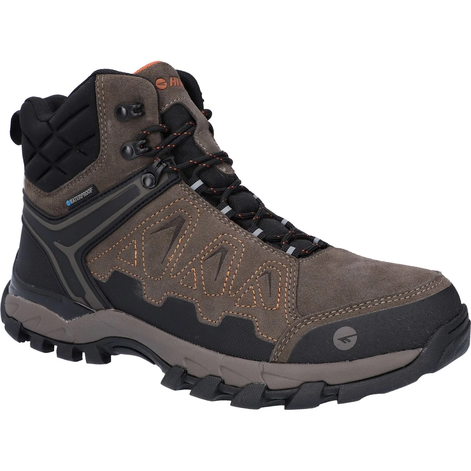 Hi-Tec Mens V-Lite Explorer WP Hiking Boots Chestnut/Orange - Image 6