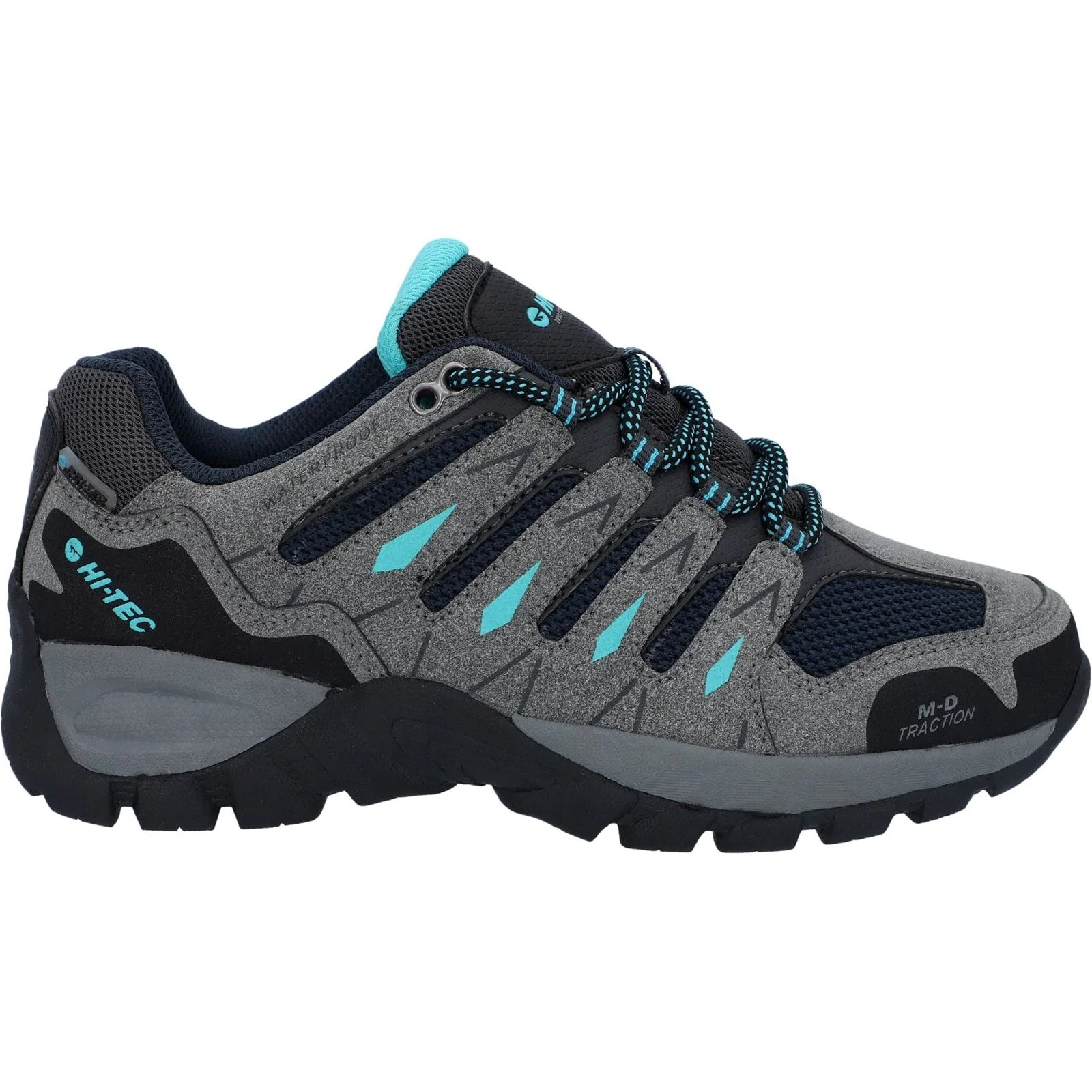 Hi-Tec Womens Corzo Low Hikers Cool Grey/Navy Blue/Curacao