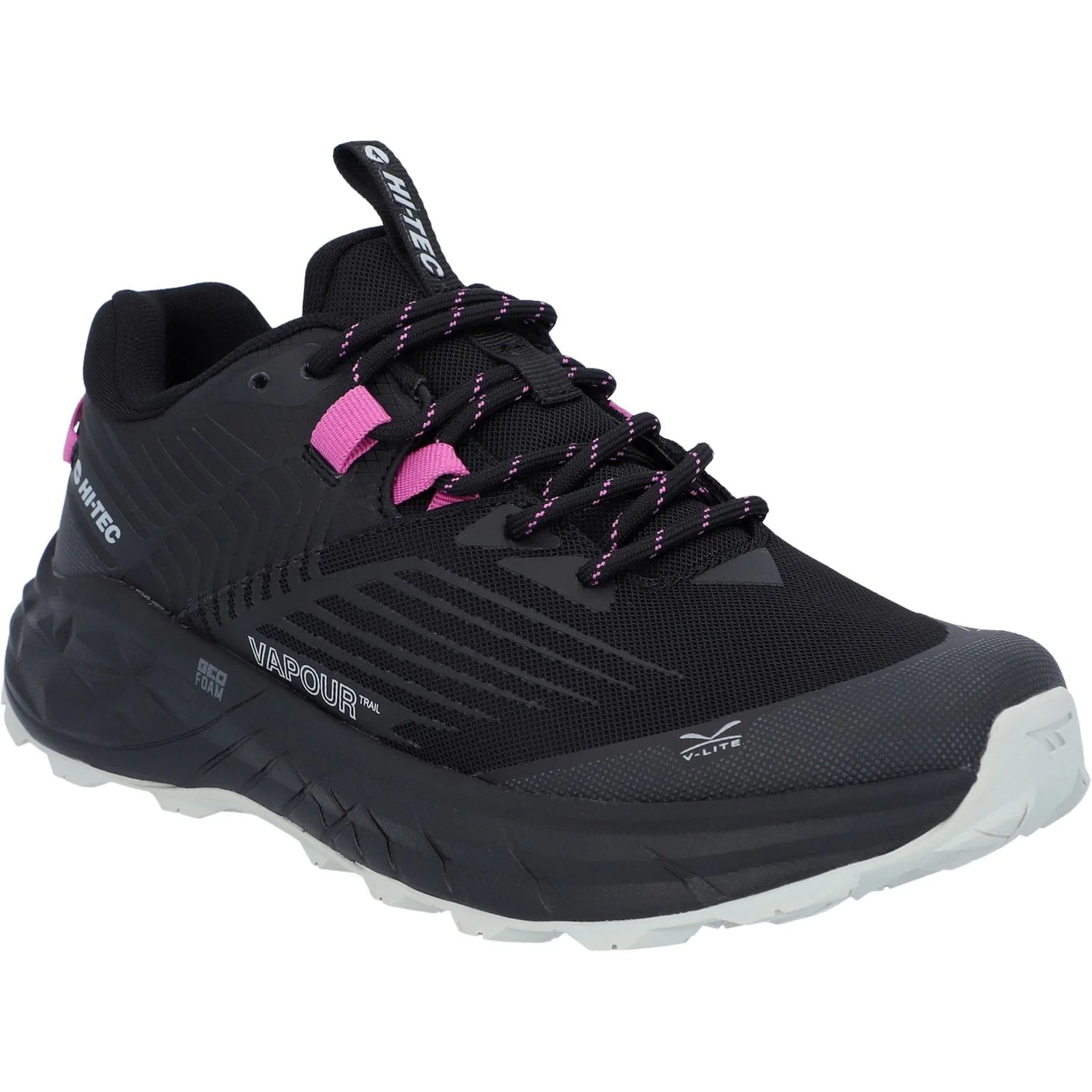 Hi-Tec Womens Fuse Trail Low Trainers Black/Cool Grey/Cyclamen - Image 6