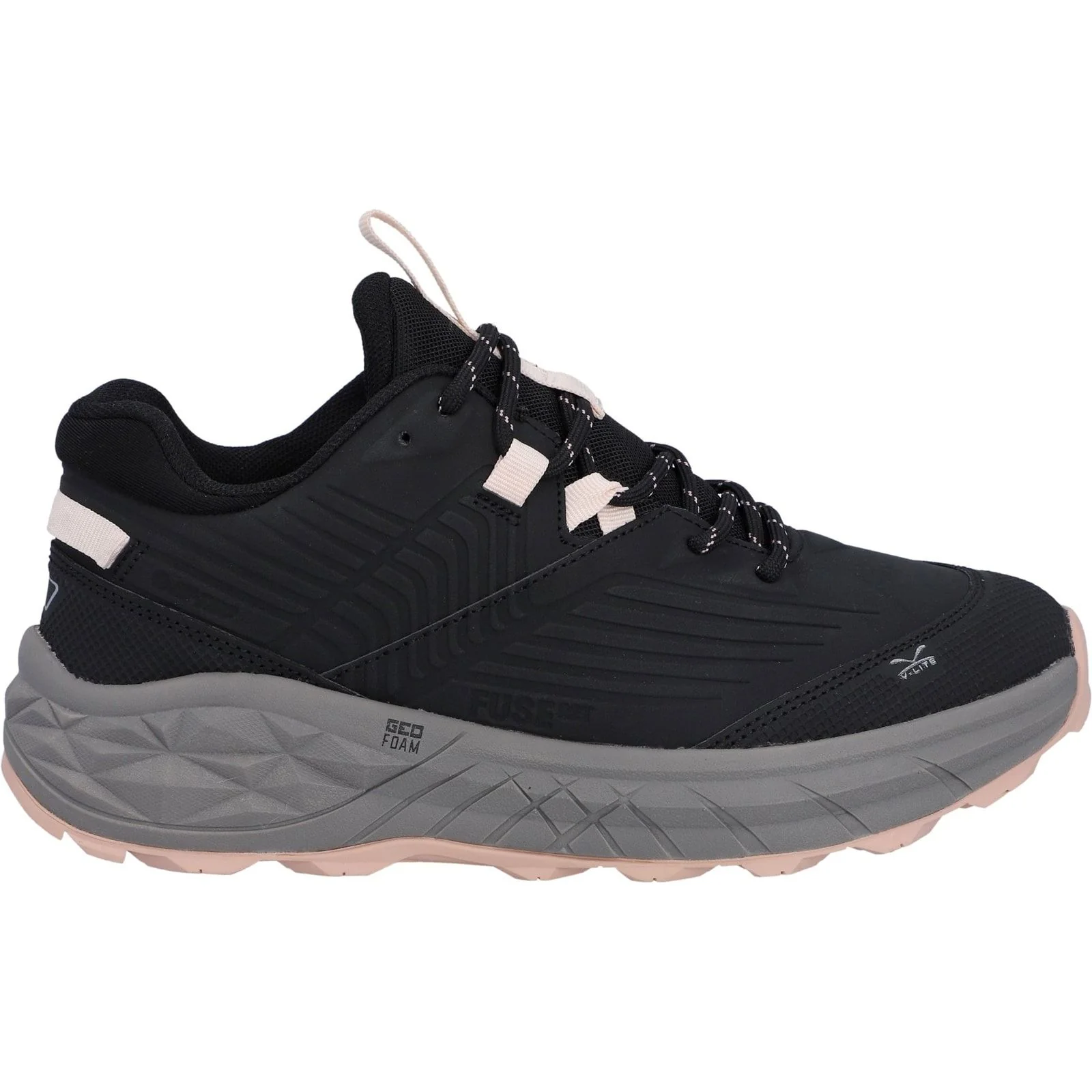Hi-Tec Womens Fuse Trek Hiking Shoes Black/Steeple Grey/Cameo Rose
