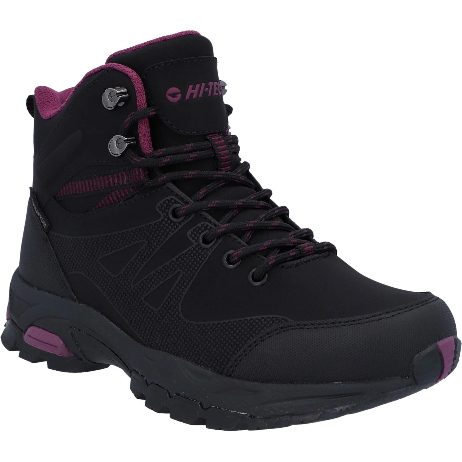 Hi-Tec Womens Jackdaw Mid Waterproof Boot Black/Burgundy - Image 6