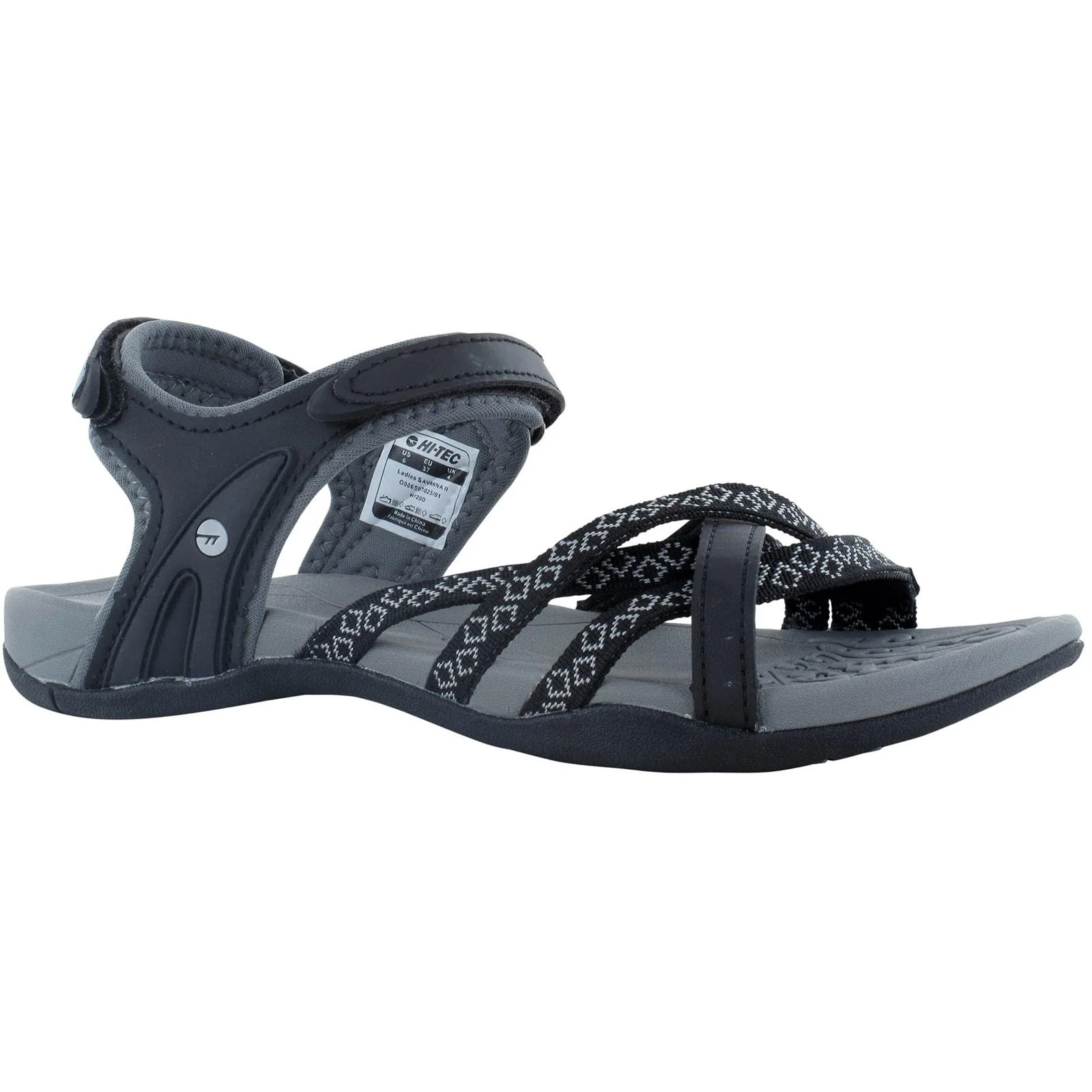 Hi-Tec Womens Savanna II Sandal Black/Charcoal
