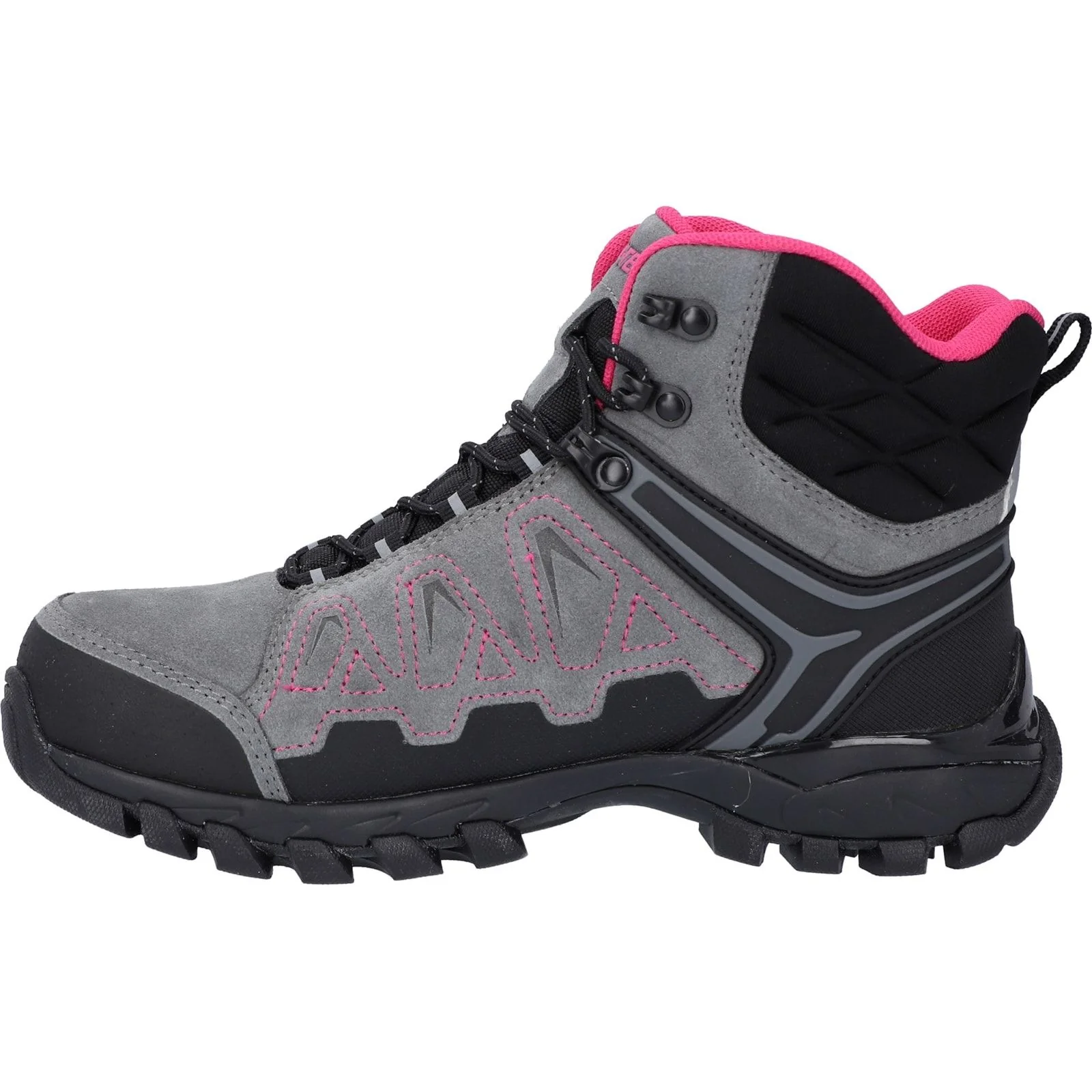 Hi-Tec Womens V-Lite Explorer WP Hiking Boots Grey/Fuchsia - Image 2