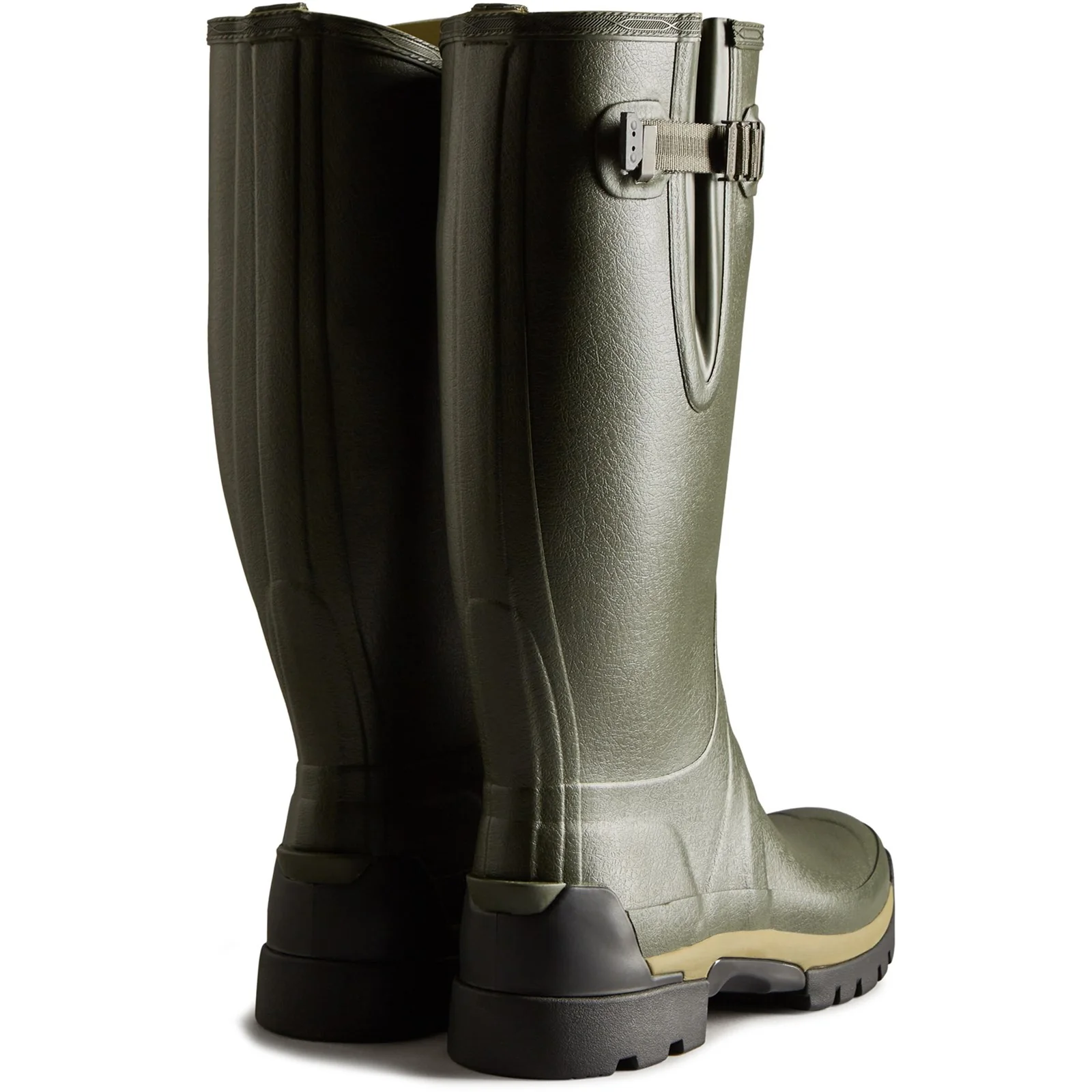 Hunter Mens Balmoral Adjustable Wellington Dark Olive - Image 3
