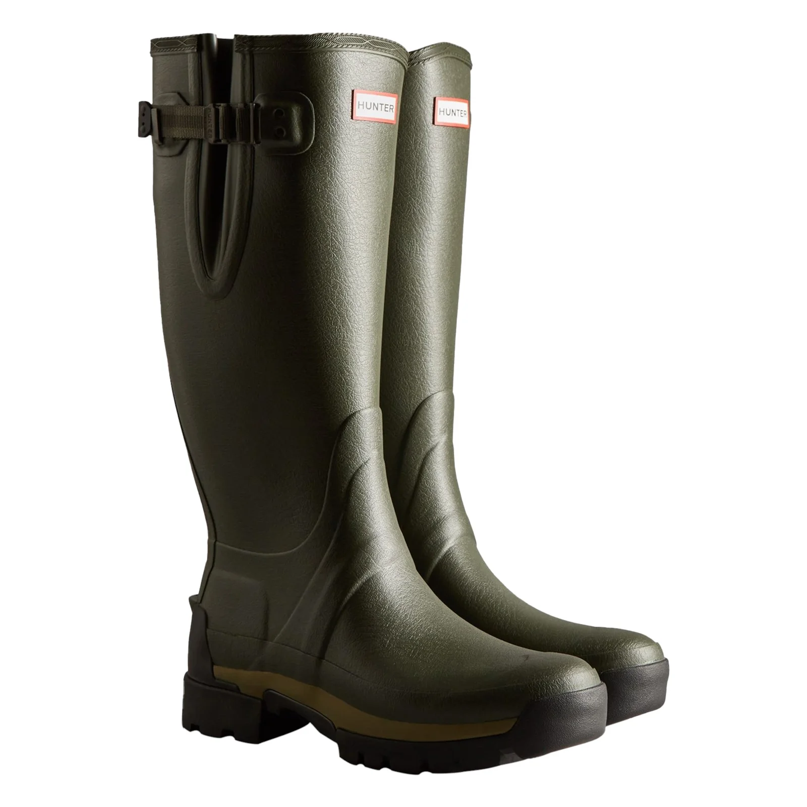 Hunter Mens Balmoral Adjustable Wellington Dark Olive - Image 4