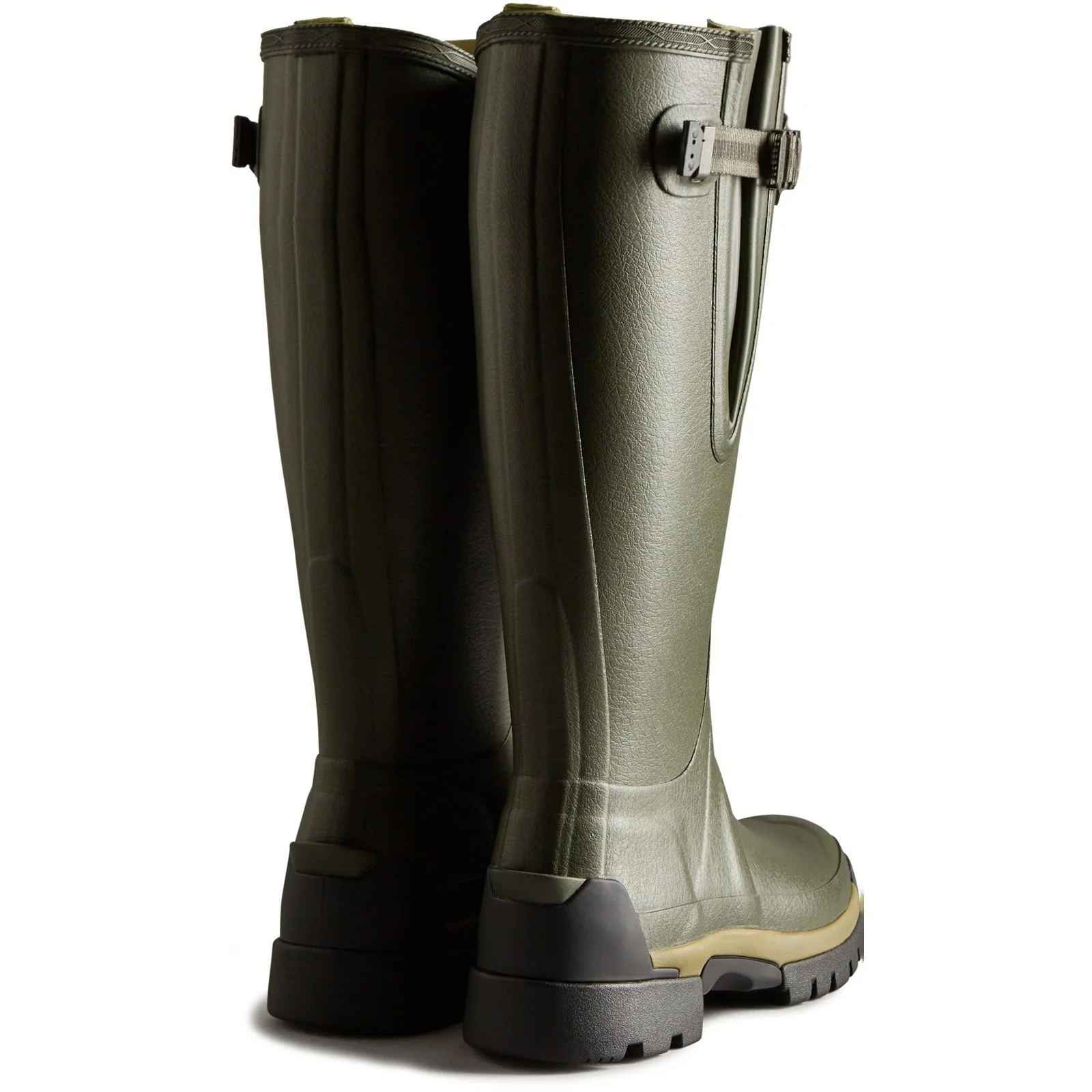 Hunter Womens Balmoral Adjustable Neoprene Lined Wellington Dark Olive - Image 3