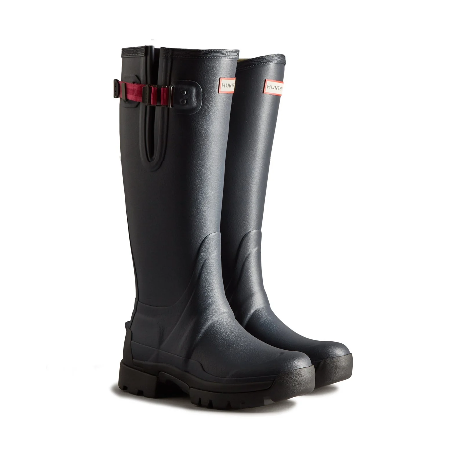 Hunter Womens Balmoral Adjustable Neoprene Lined Wellington Navy - Image 4