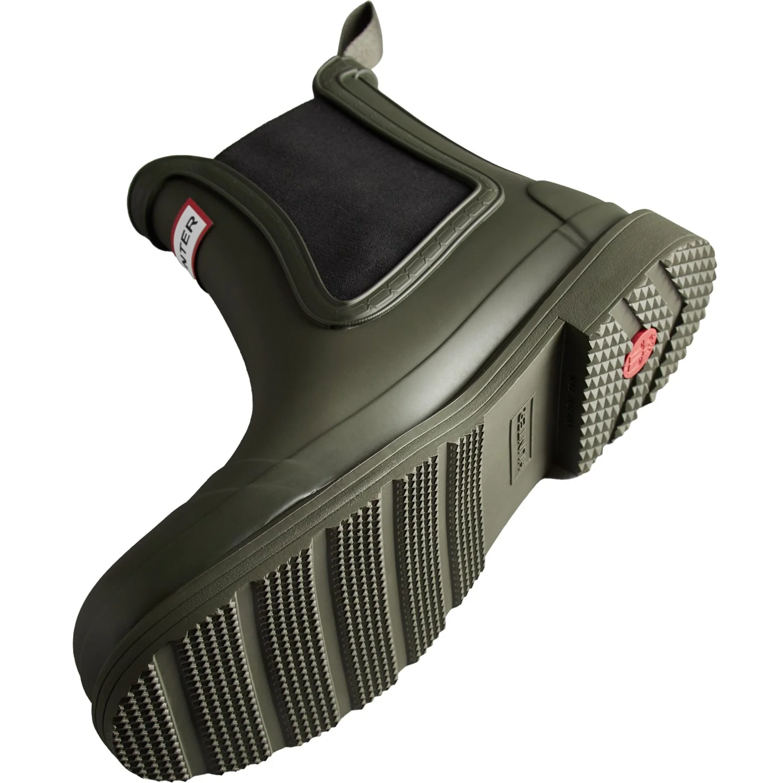 Hunter Mens Commando Chelsea Boots Dark Olive - Image 2