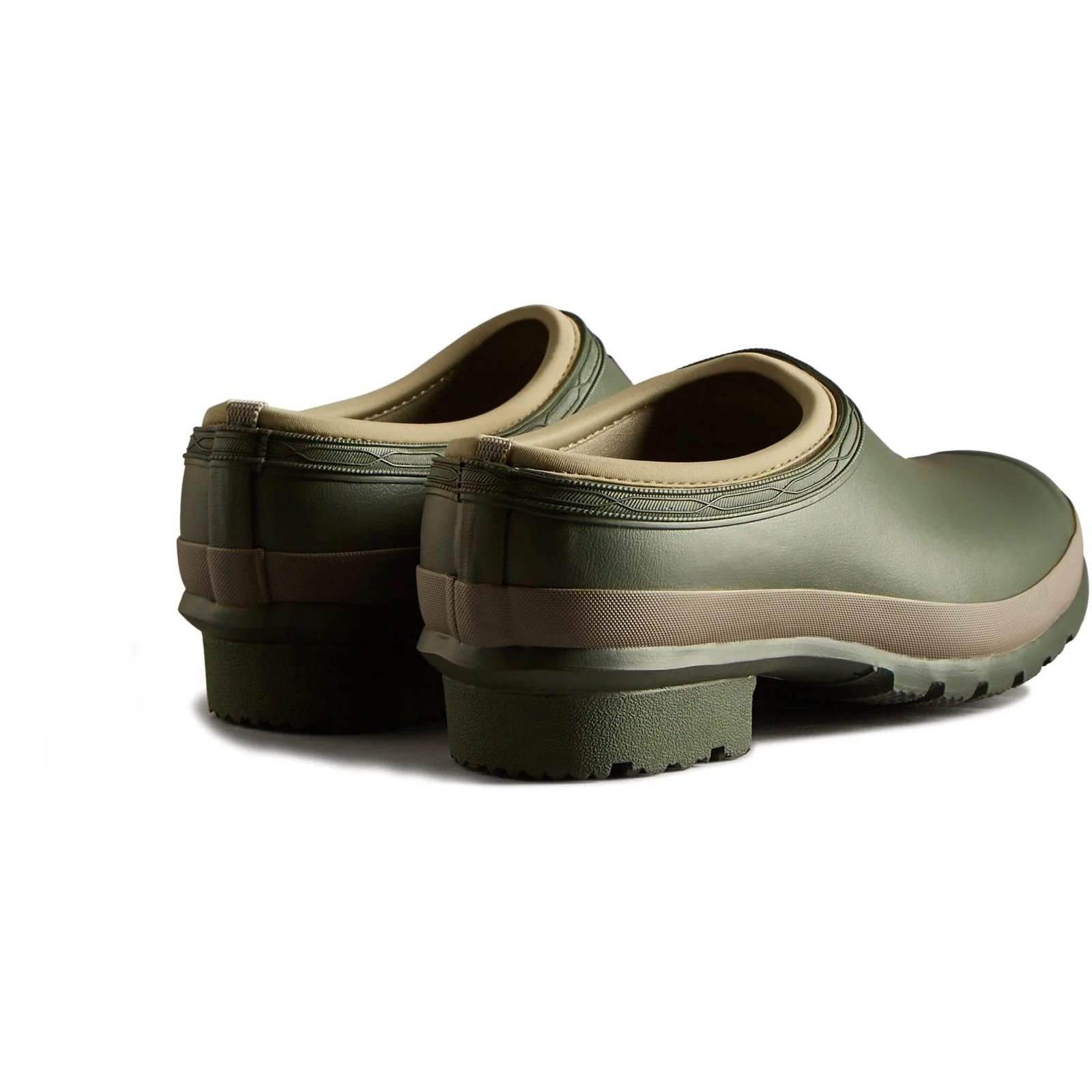 Hunter Mens Gardener Clogs Dark Olive - Image 4