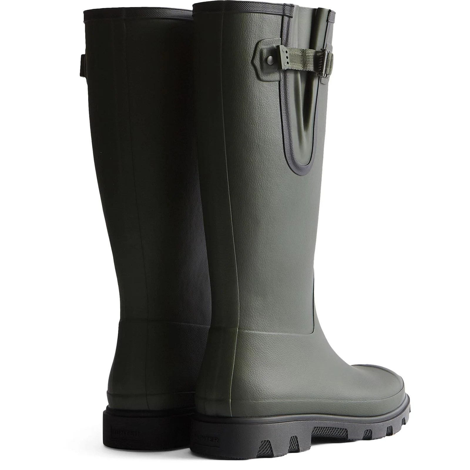 Hunter Mens Downpour Adjustable Boot Dark Olive/Black - Image 3