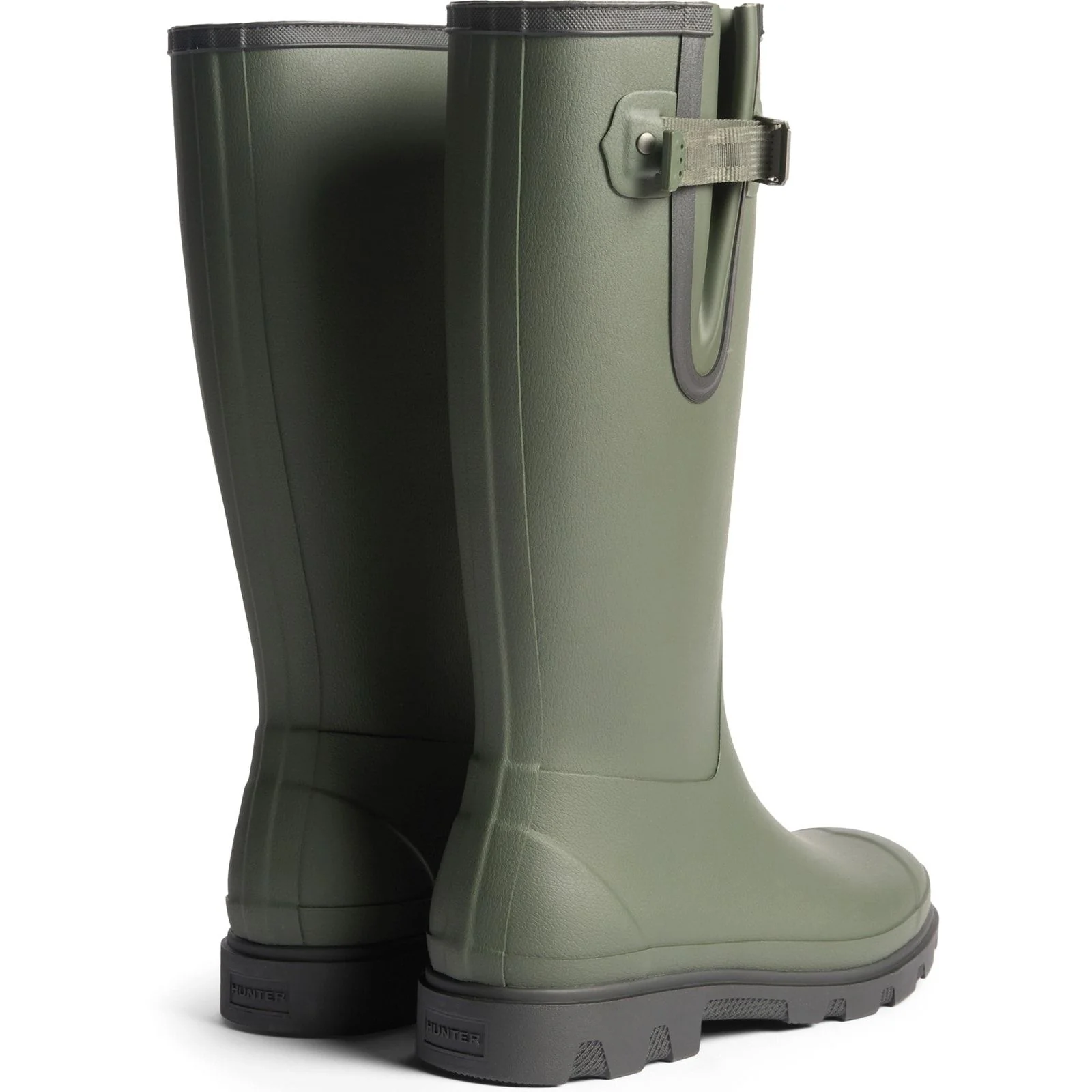 Hunter Mens Field Downpour Adjustable Boot Dark Olive/Black - Image 3