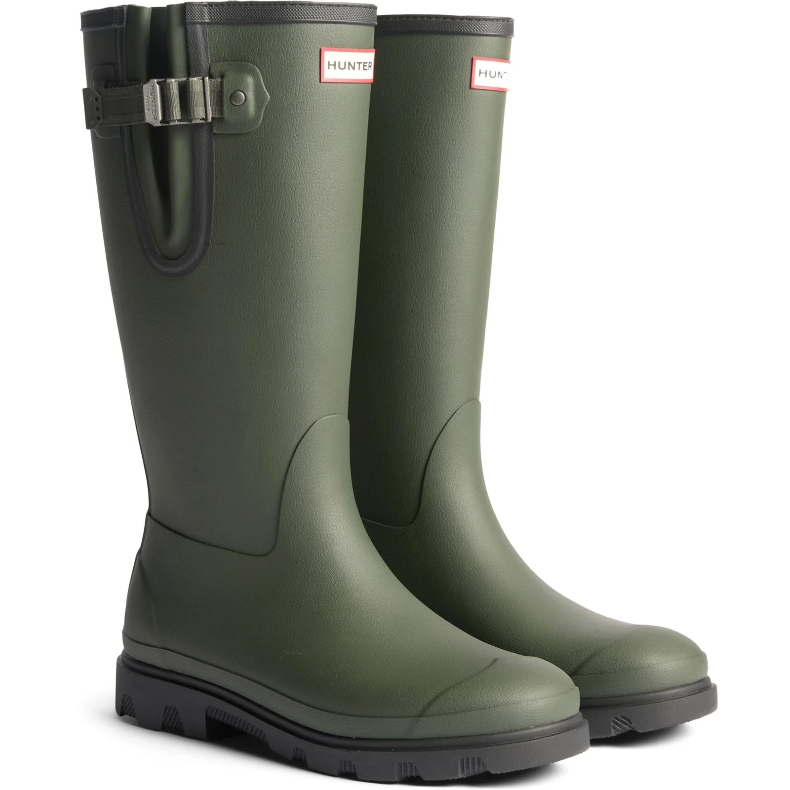 Hunter Mens Field Downpour Adjustable Boot Dark Olive/Black - Image 4