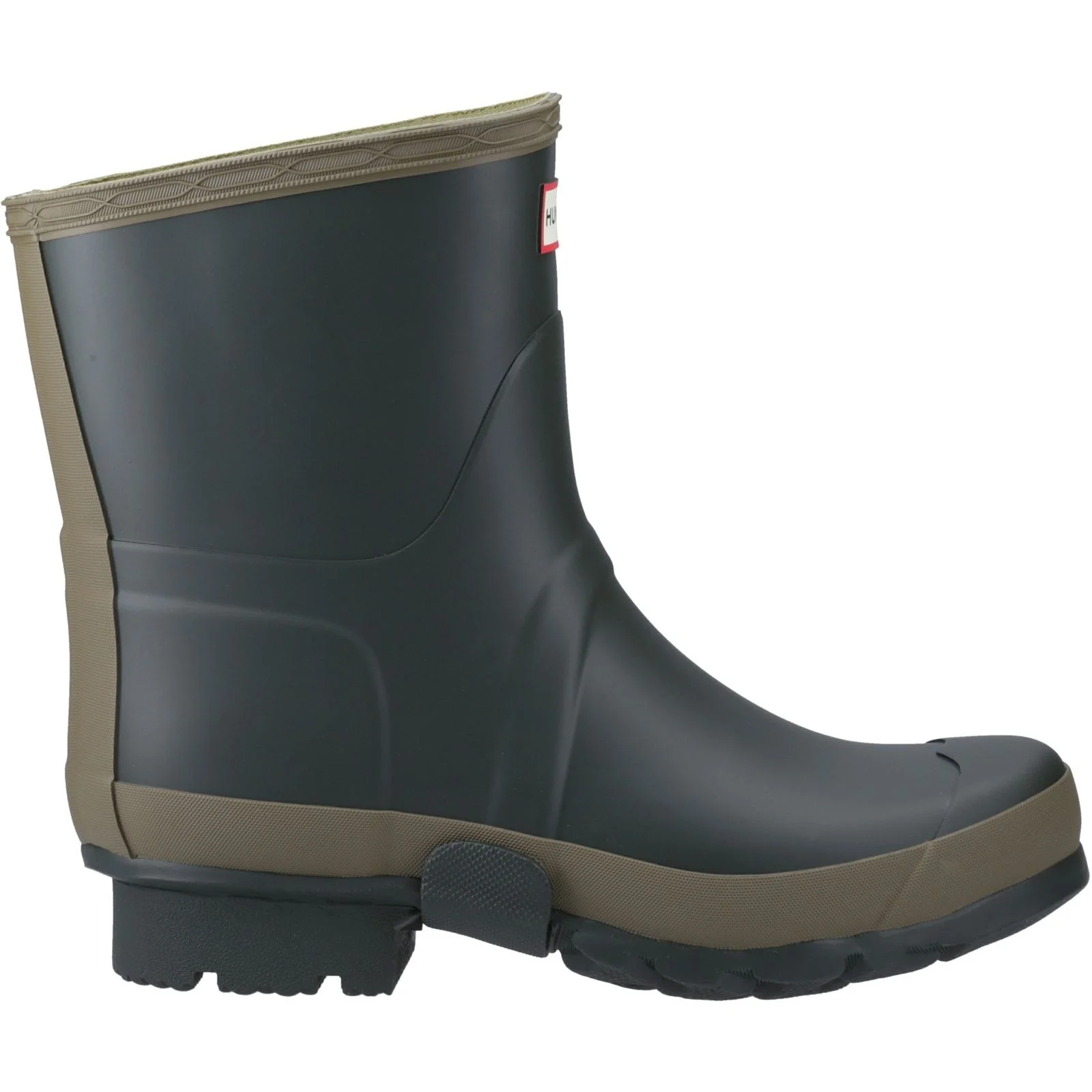 Hunter Mens Gardener Short Wellington Boot Dark Olive/Clay