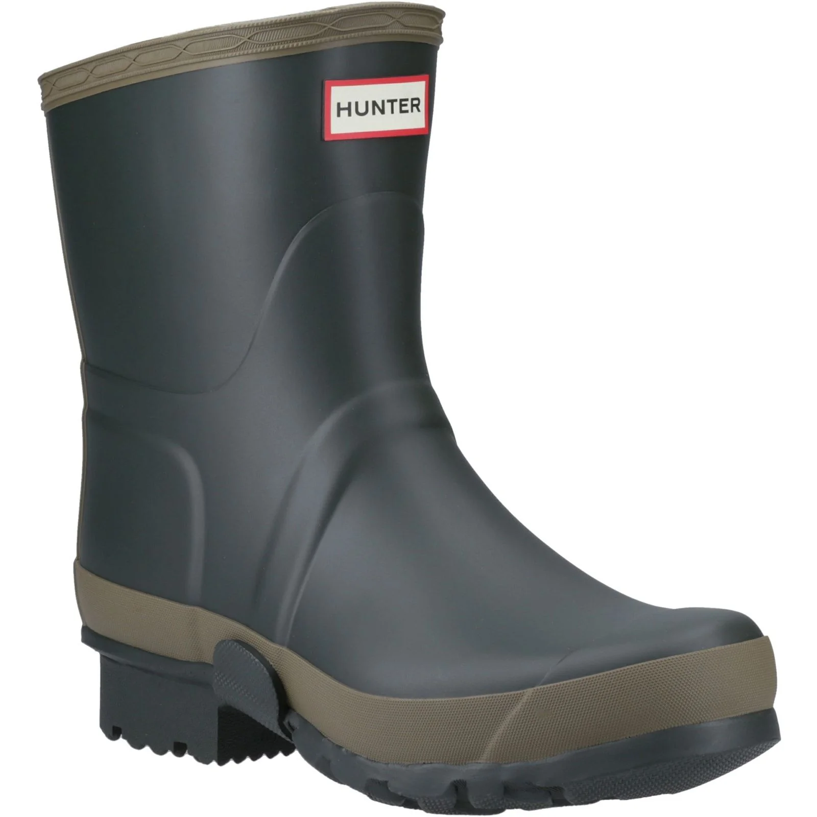 Hunter Mens Gardener Short Wellington Boot Dark Olive/Clay - Image 5
