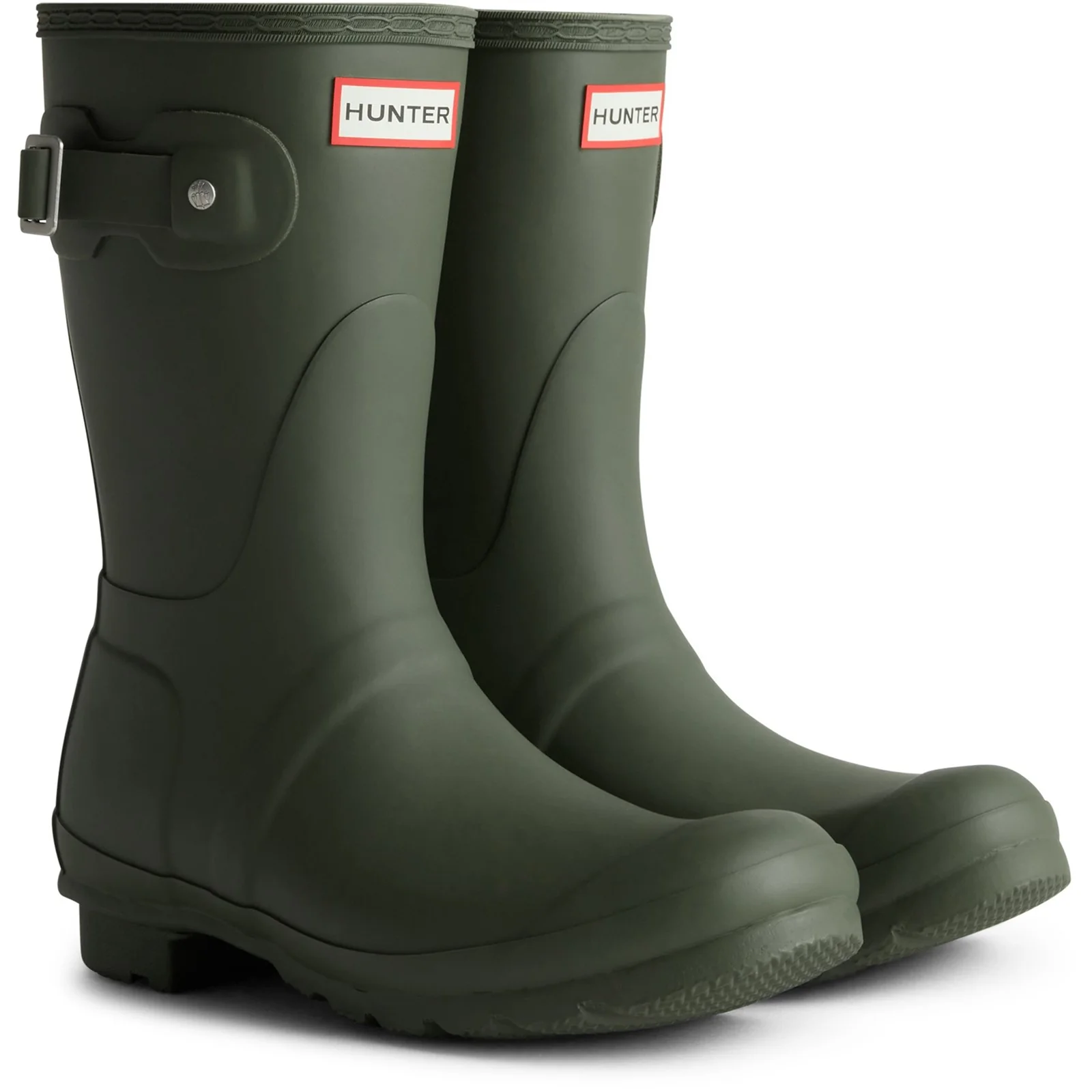 Hunter Womens Original Short Wellingtons Dark Olive - Image 4