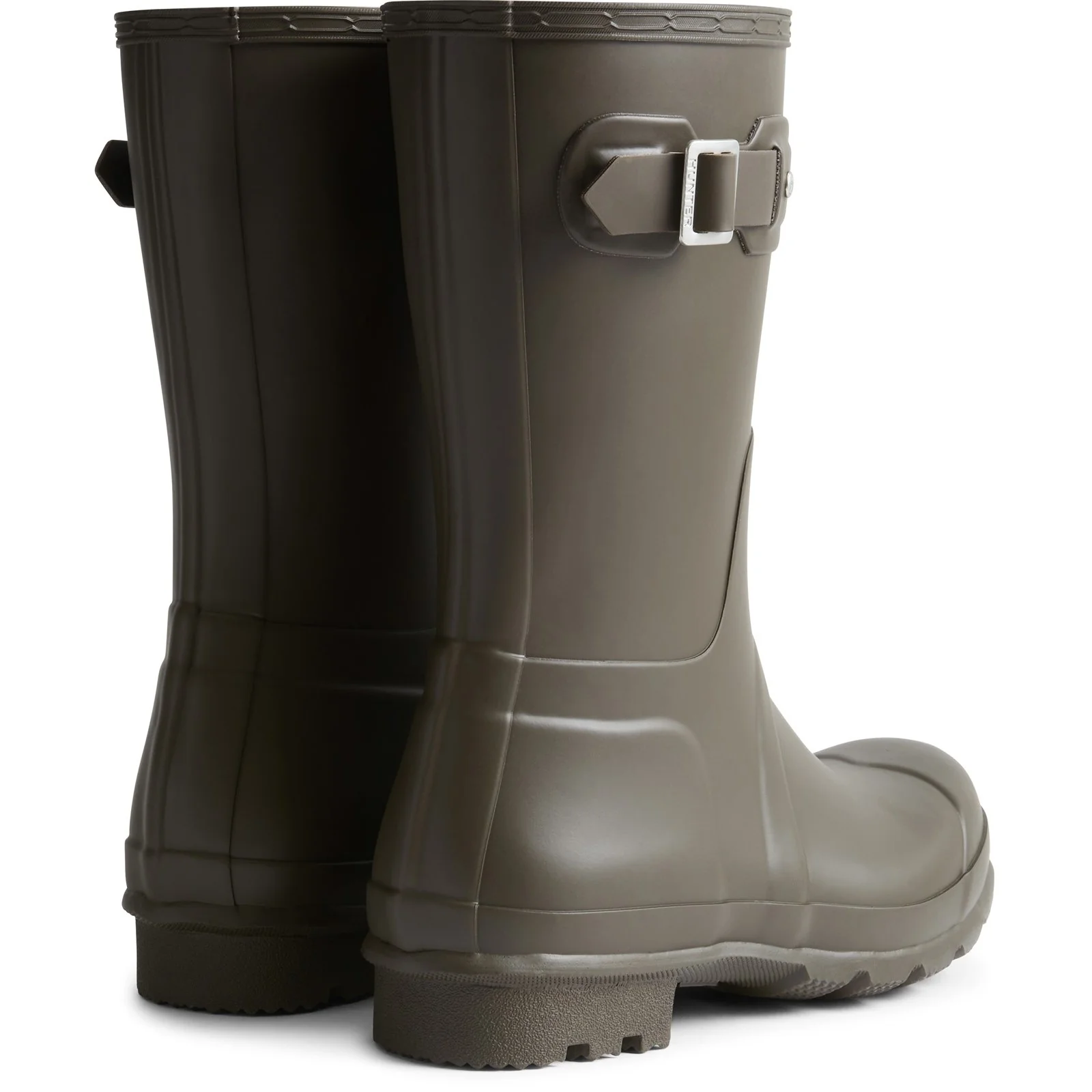 Hunter Mens Original Short Wellington Boots Chocolate Brown - Image 3