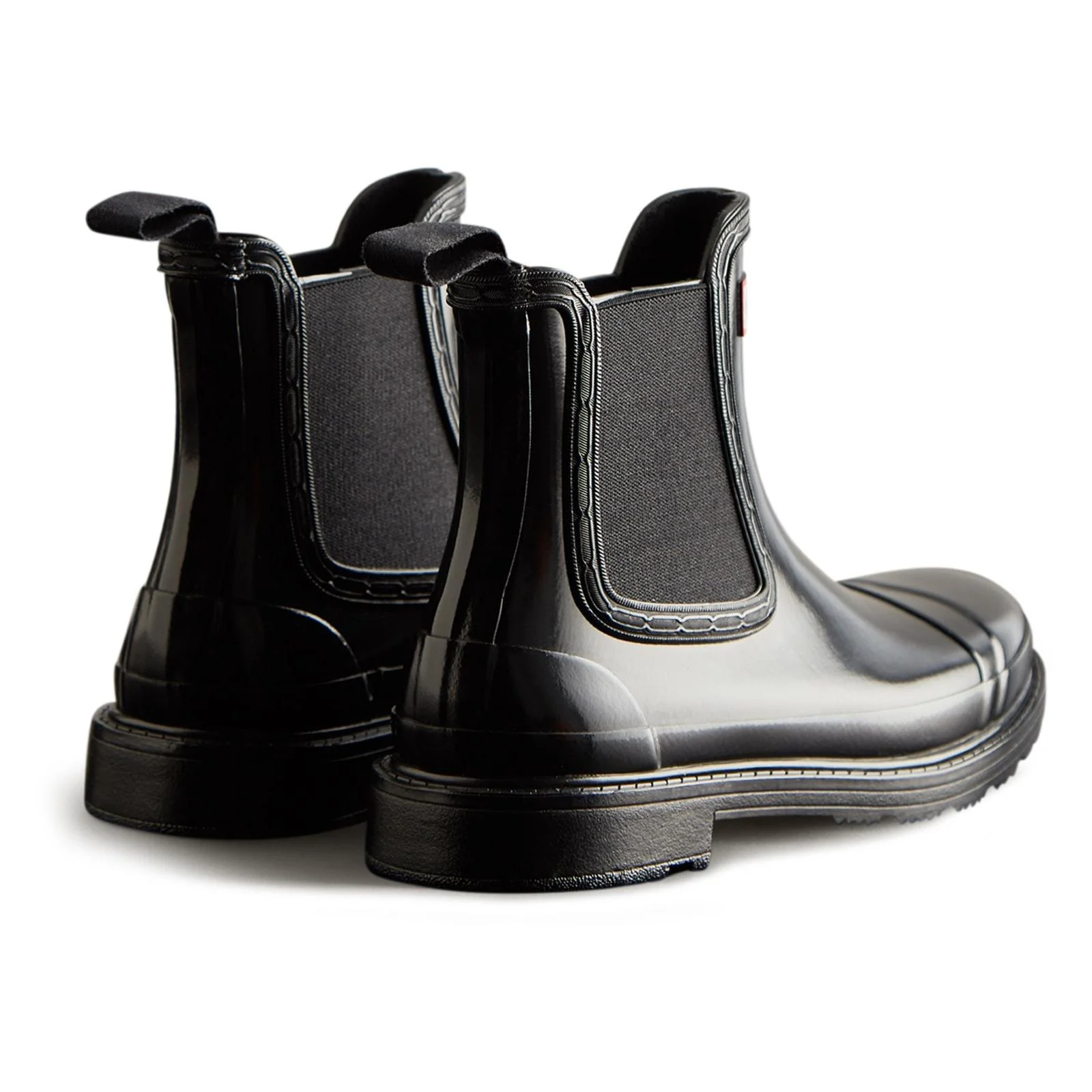 Hunter Womens Commando Gloss Chelsea Boots Black - Image 3