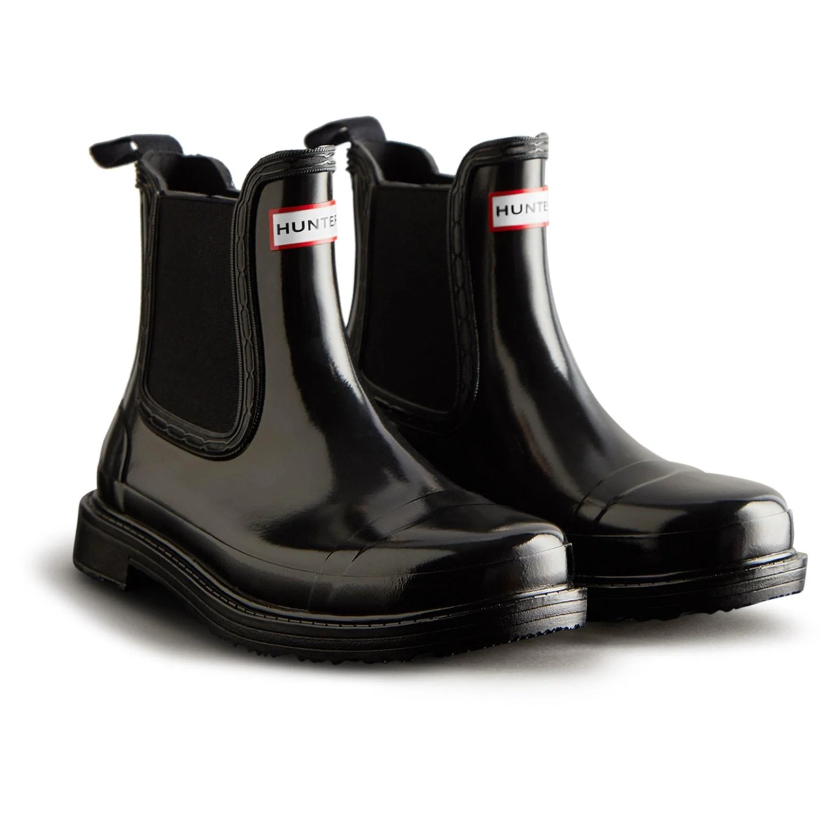 Hunter Womens Commando Gloss Chelsea Boots Black - Image 4