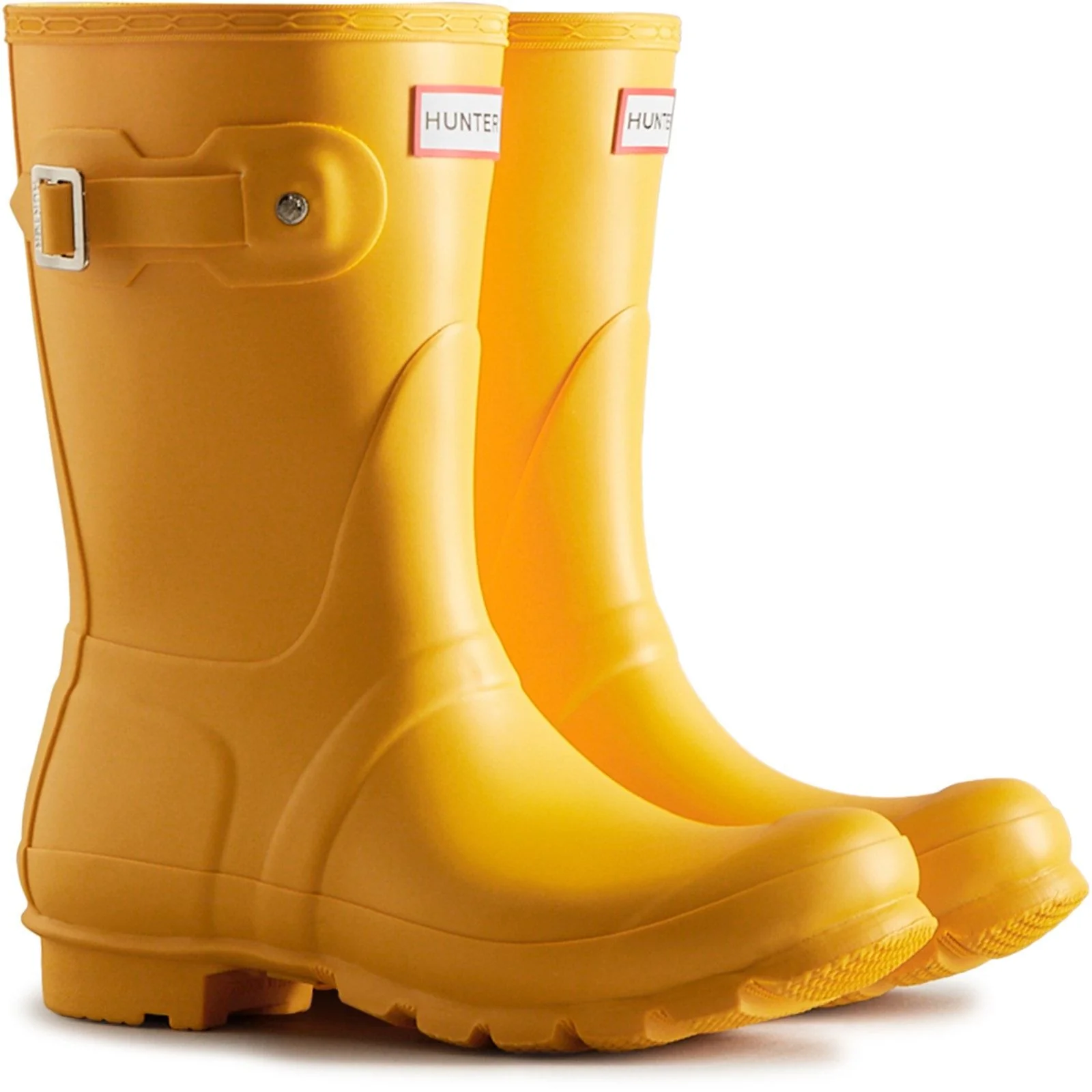 Hunter Womens Original Short Wellington Boots Yellow - Image 4
