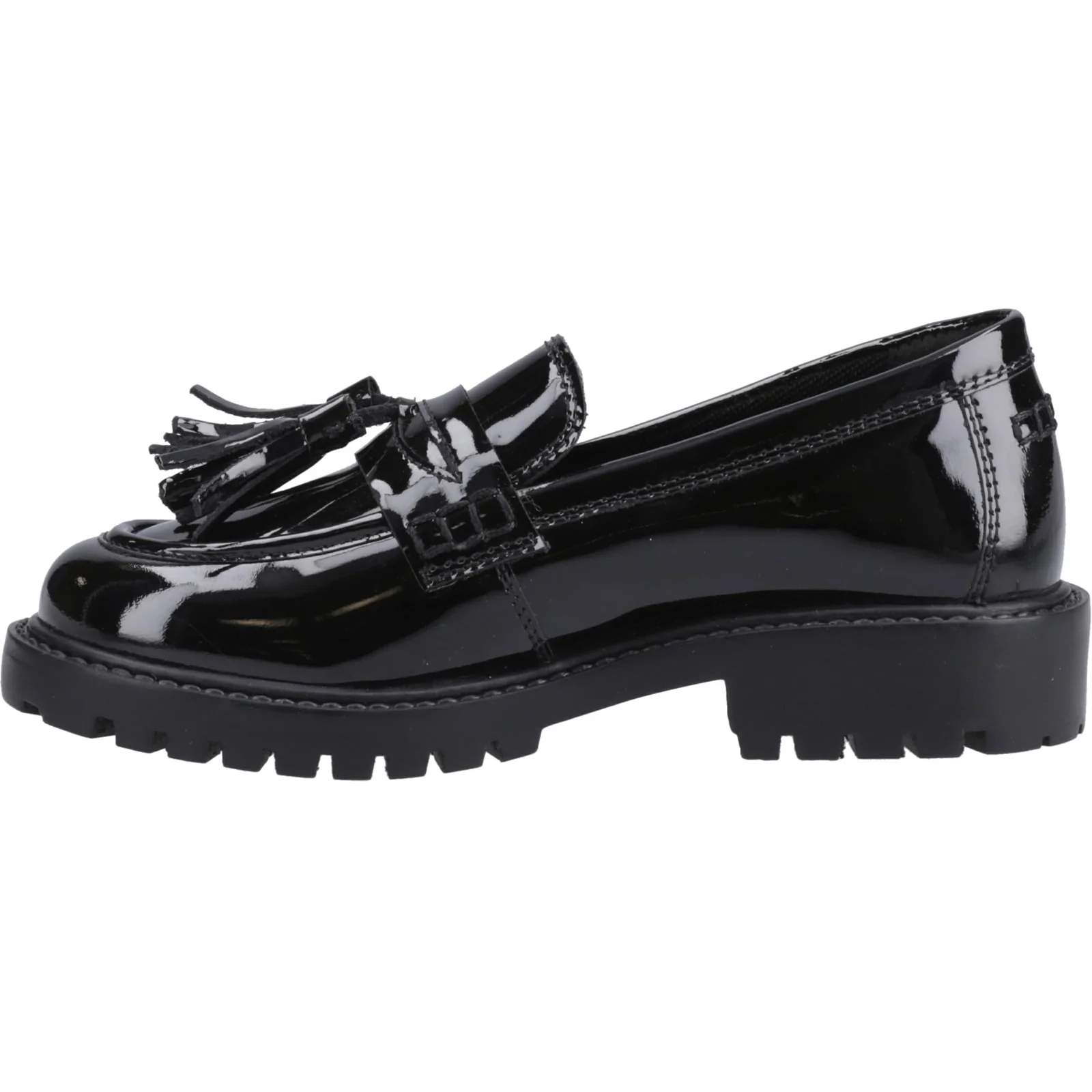 Hush Puppies Girls Abigail Patent Senior Shoe Black - Image 2