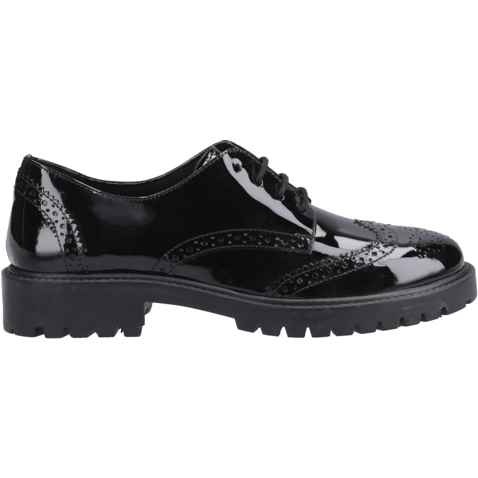 Hush Puppies Girls Athena Patent Snr Black
