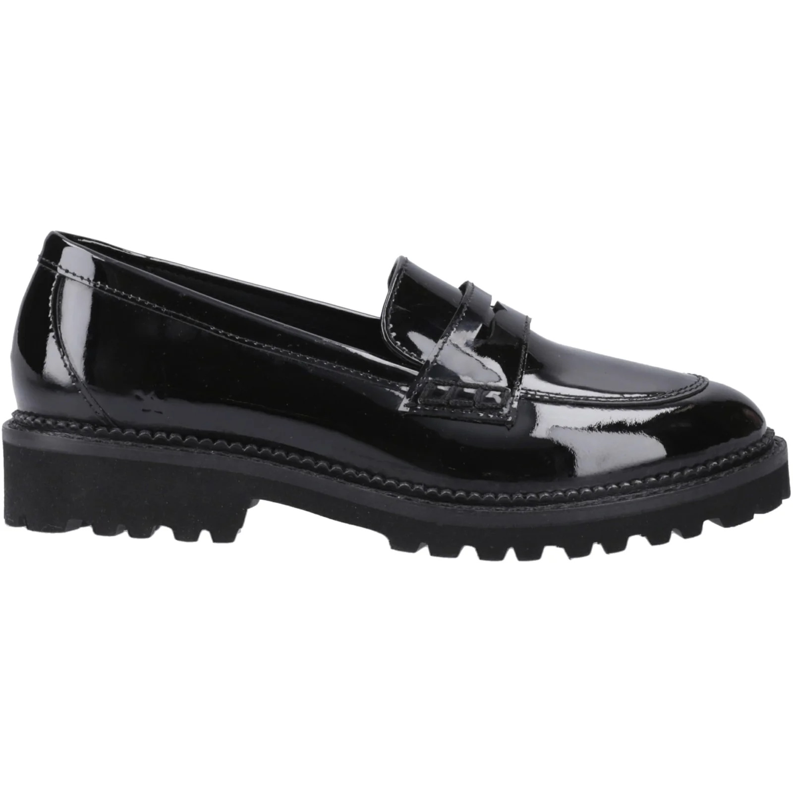 Hush Puppies Girls Grazia Loafer Patent Snr Black