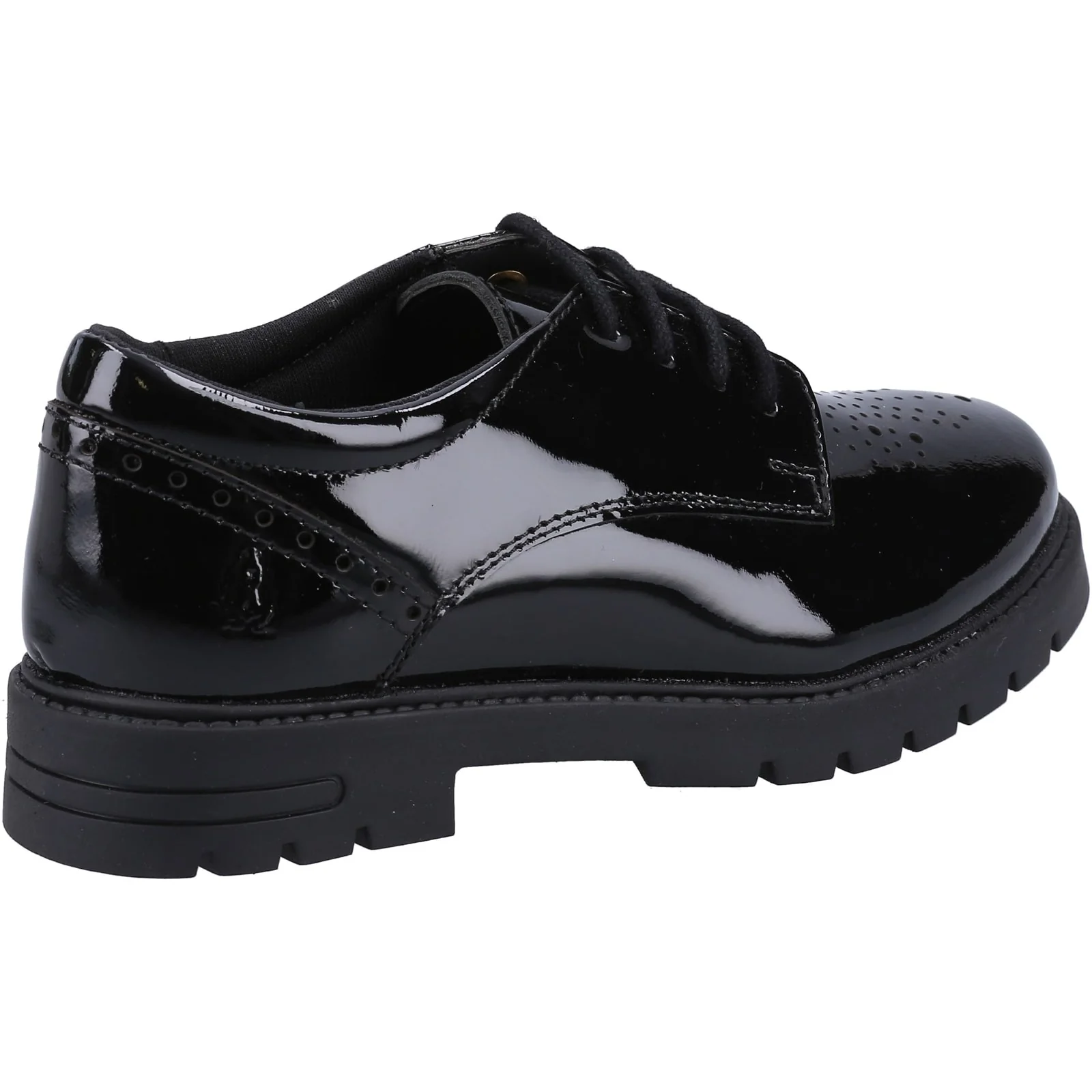 Hush Puppies Girls Jayne Patent SNR Shoe Black - Image 3