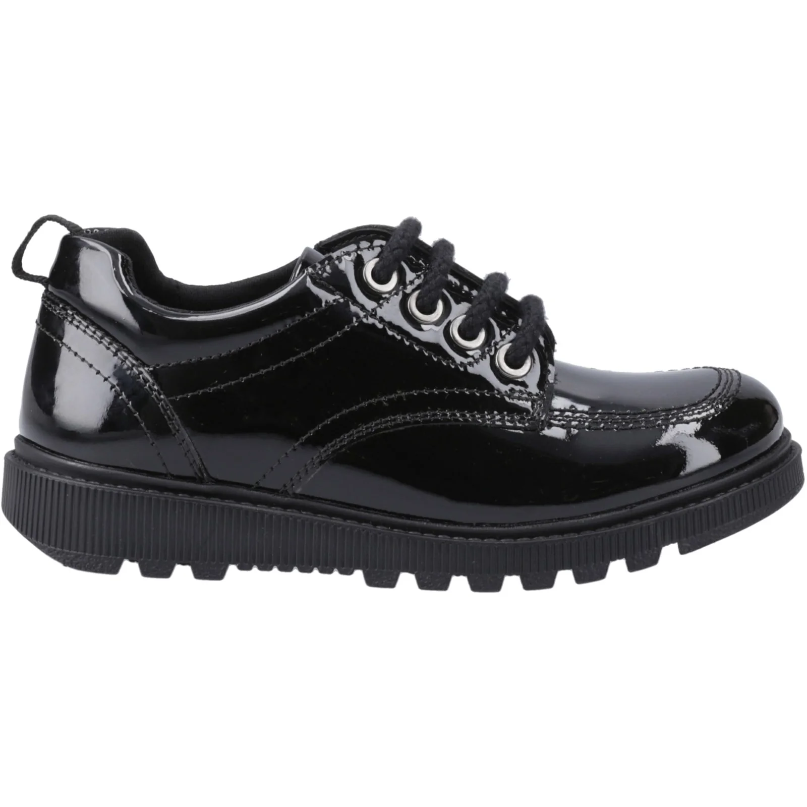 Hush Puppies Girls Keeley Lace Up Patent Snr Black