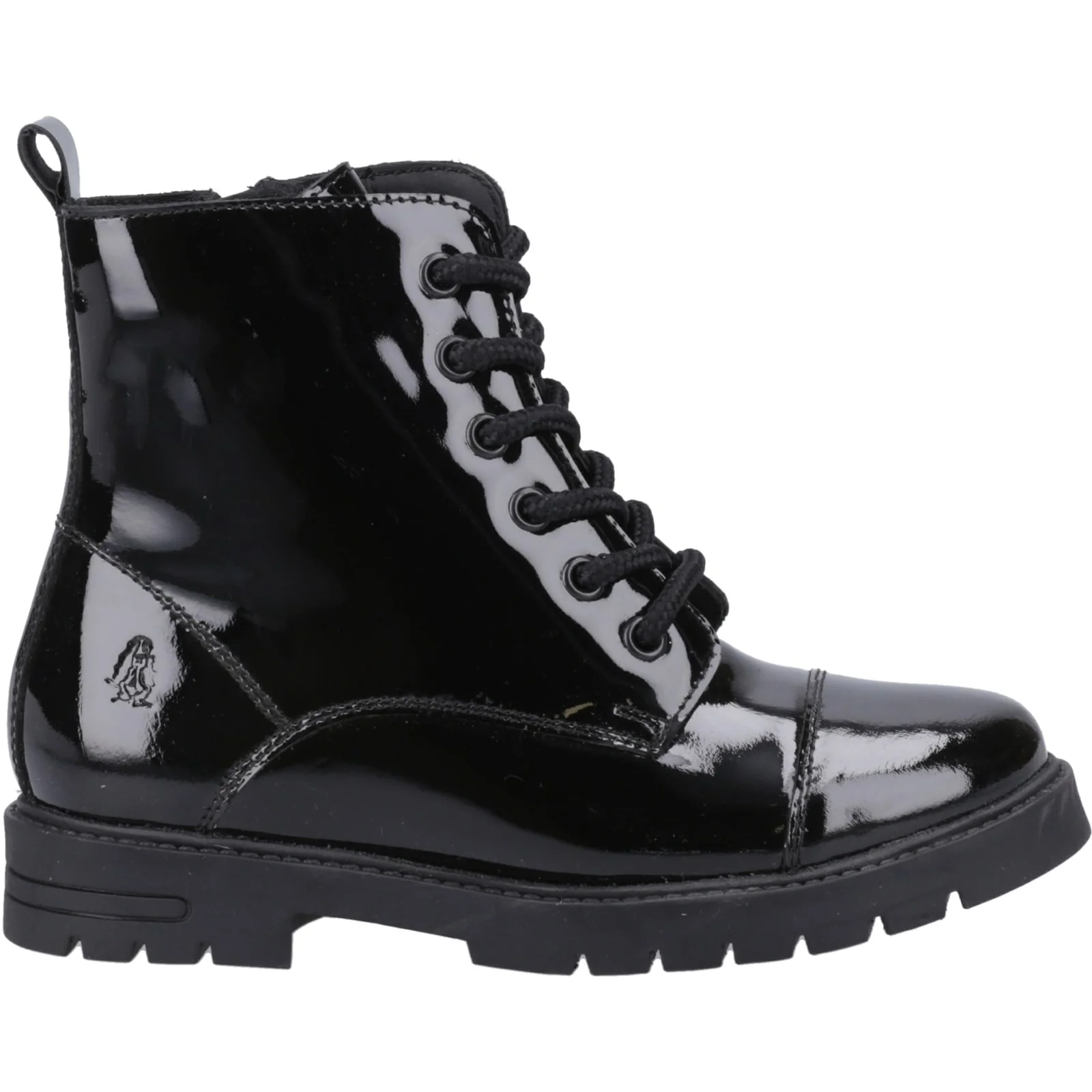 Hush Puppies Girls Lauren Patent Senior Shoe Black